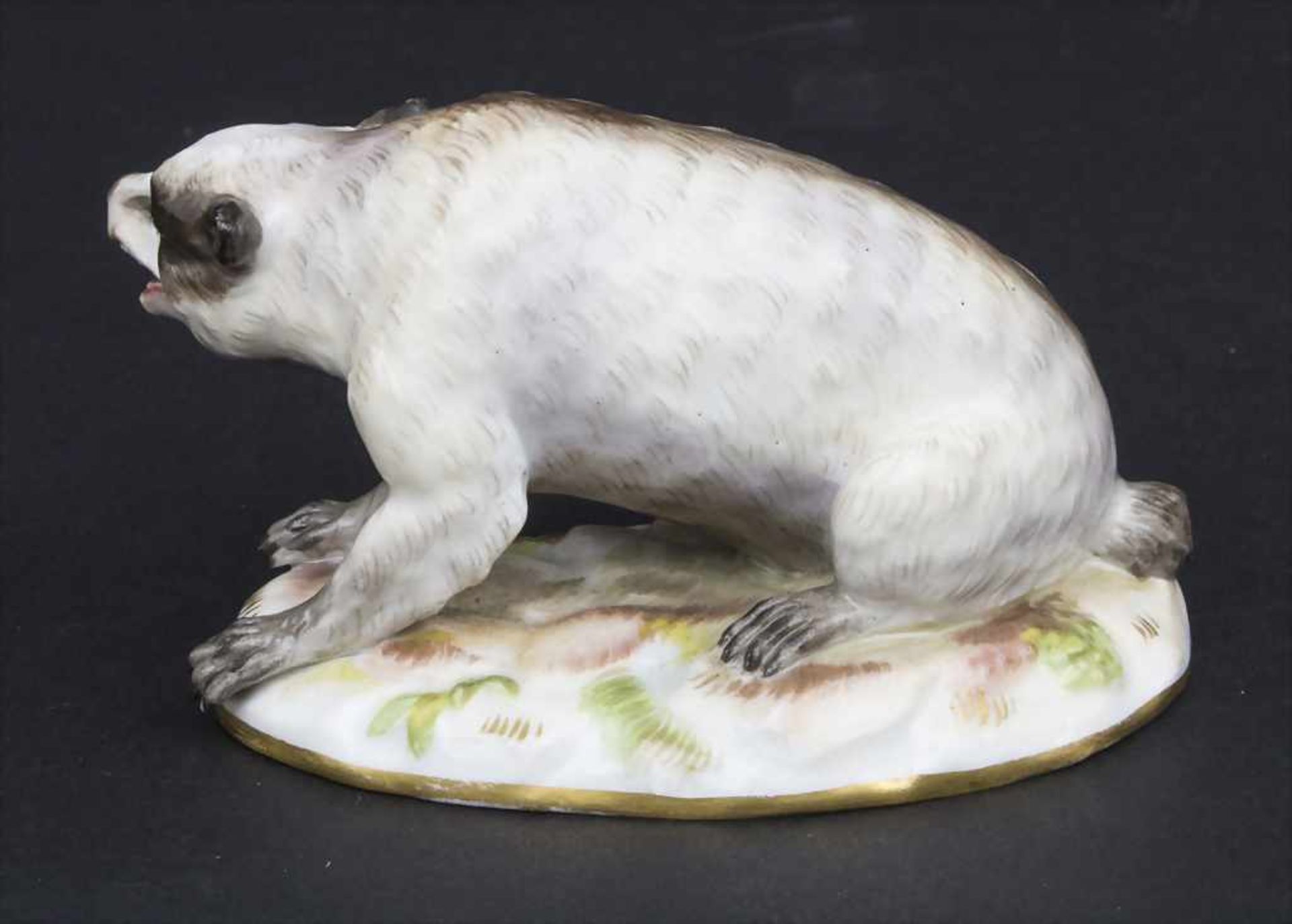 Seltene Tierfigur 'Dachs' / A rare animal figure of a badger, Meissen, Mitte 19. Jh. - Bild 4 aus 9