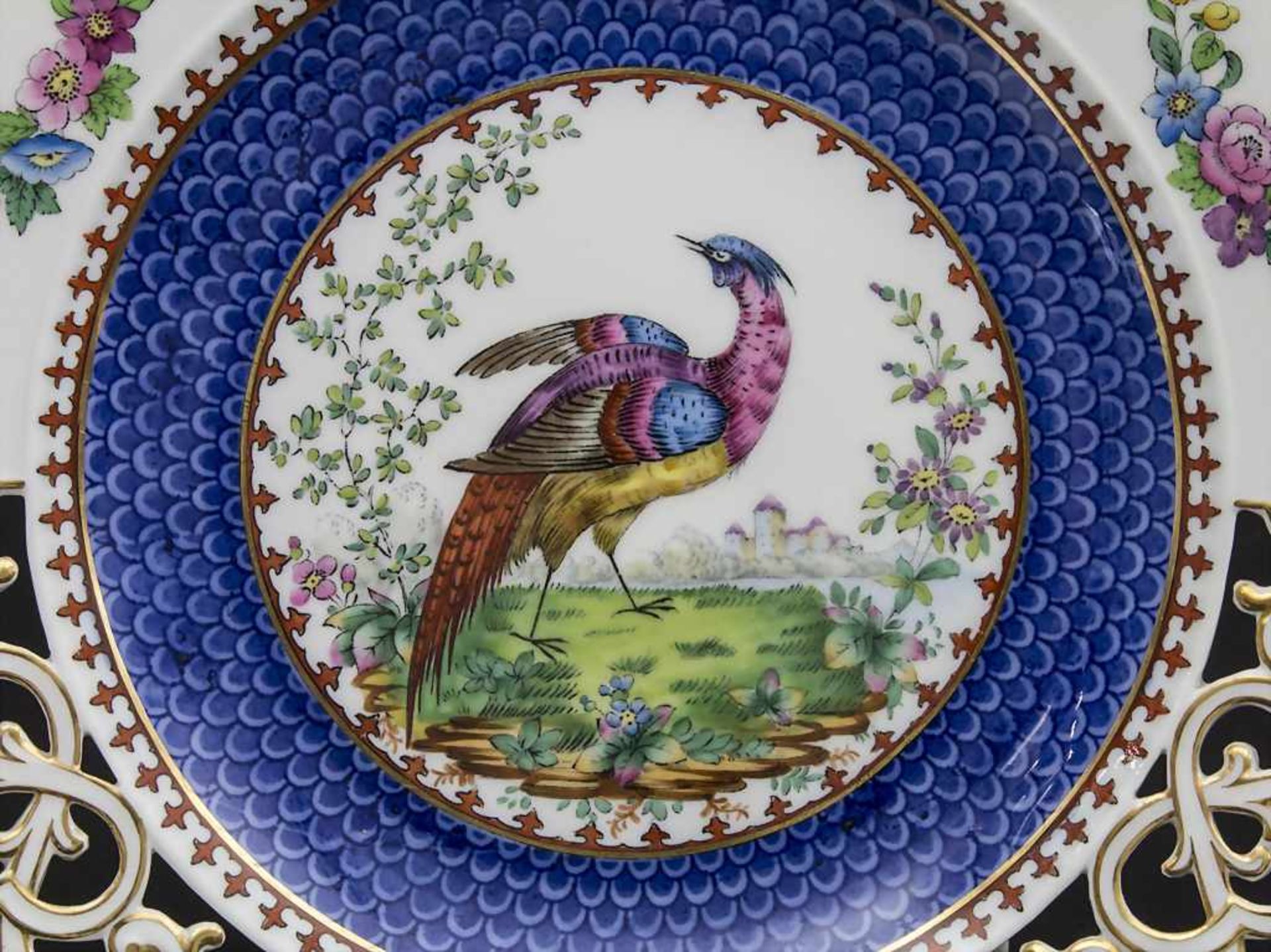 3 Durchbruchteller mit Vogeldekor / 3 breakthrough bird plates, Copeland, Spode, England, - Bild 6 aus 16