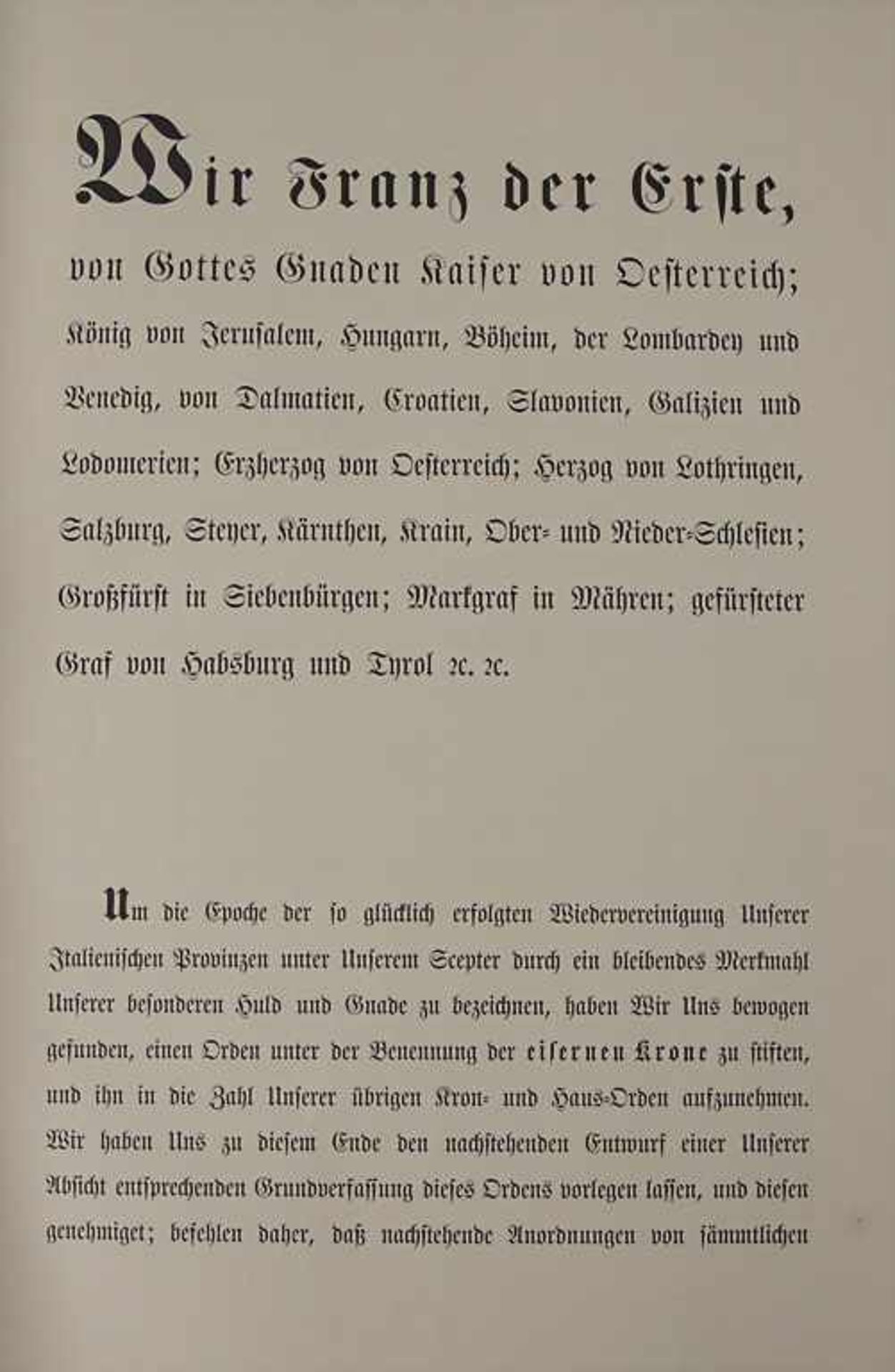 Anonymus: Statuten für den Oesterreichisch-Kaiserlichen Orden der eisernen Krone, Wien, 1908 - Image 3 of 5