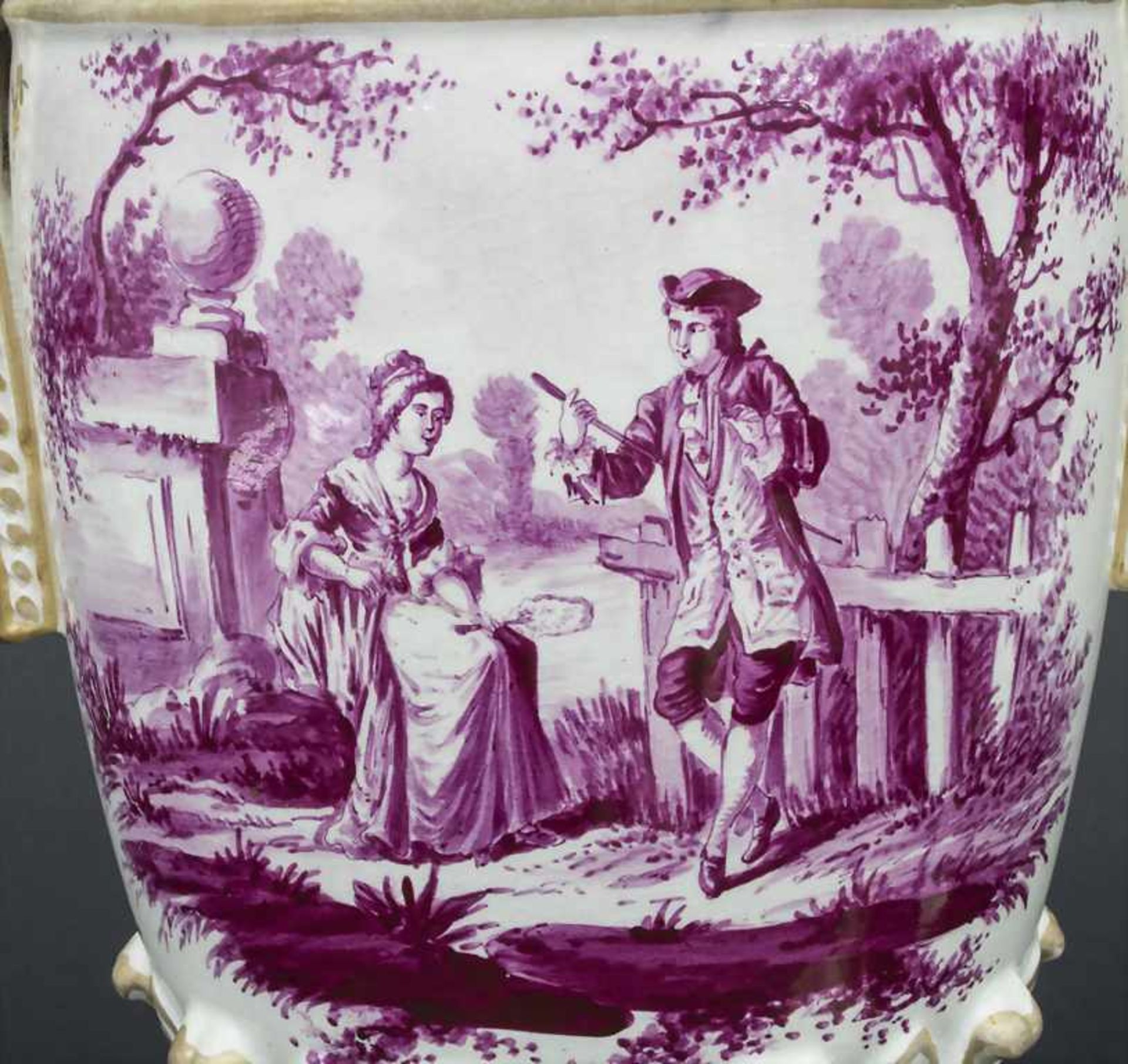 Große Deckelvase mit Purpurmalerei / A large lidded vase with Camaieu painting, wohl 19. Jh. - Bild 11 aus 11