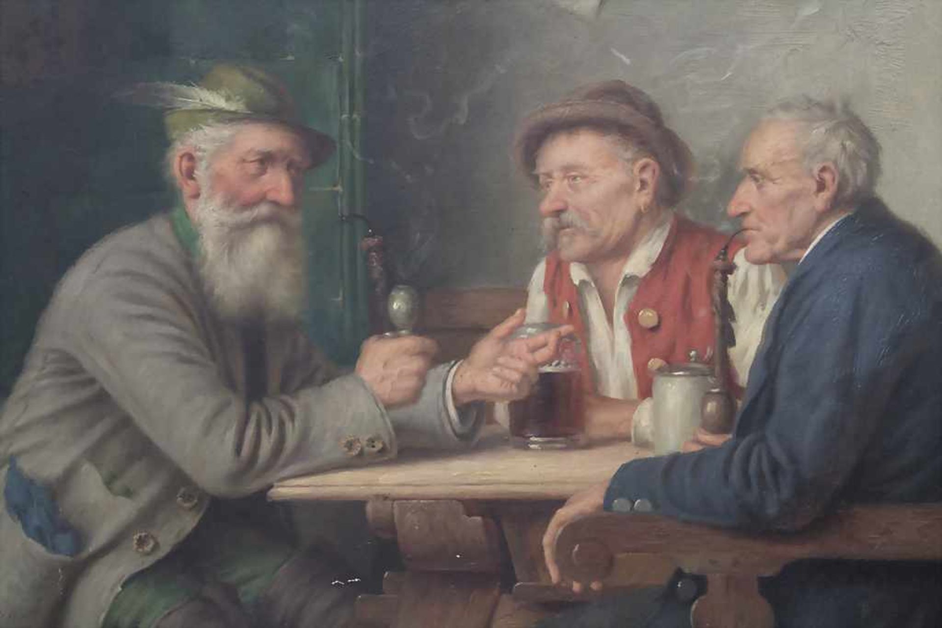 Fritz Wagner (19. Jh., Münchener Schule), 'Bayerische Wirtshausszene' / 'A bavarian tavern scene' - Bild 3 aus 4