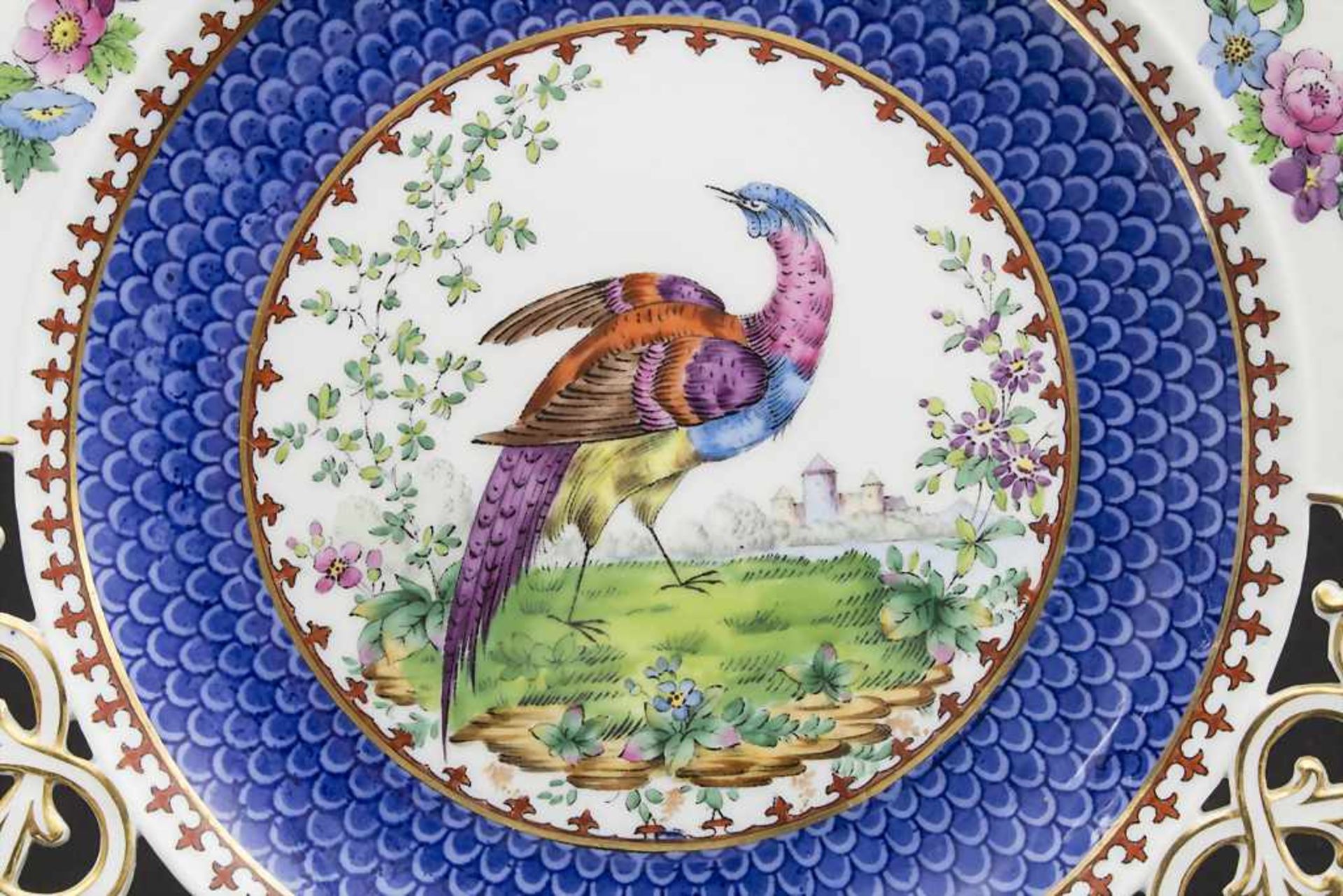 3 Durchbruchteller mit Vogeldekor / 3 breakthrough bird plates, Copeland, Spode, England, - Bild 9 aus 16