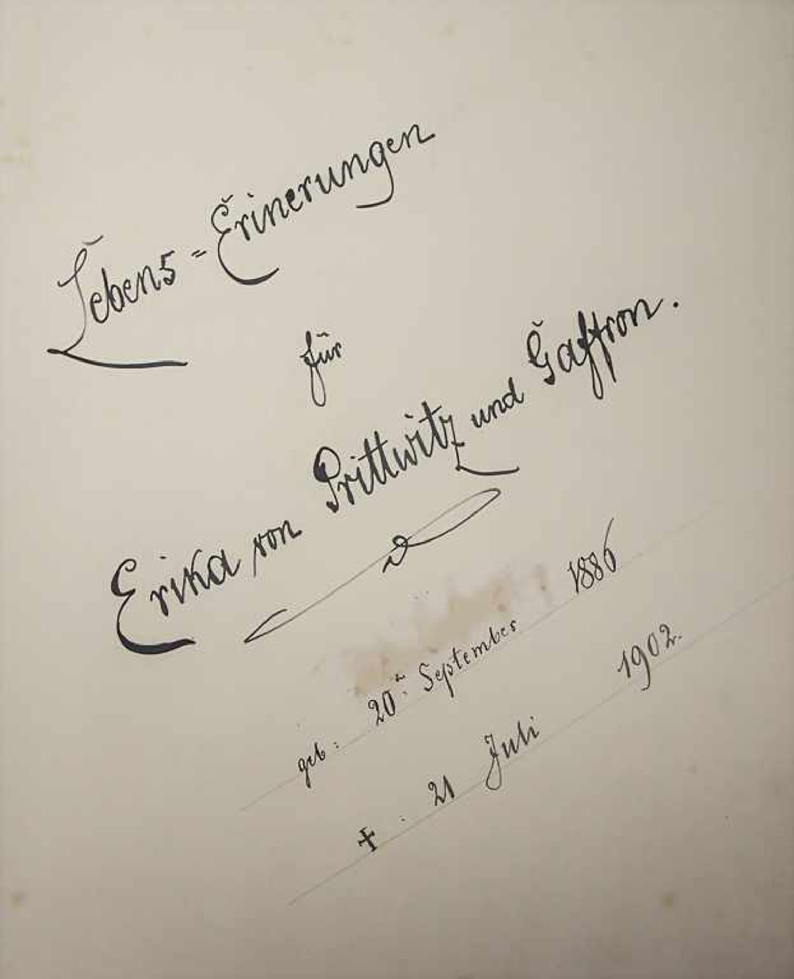 Erinnerungs-Alben 'Erika und Hans von Prittwitz und Gaffron', 1886 - 1902