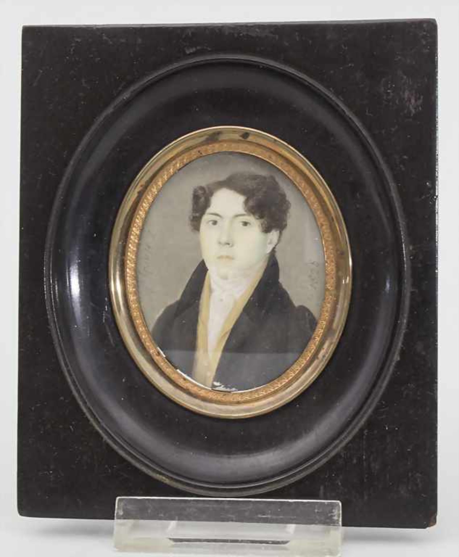 Miniatur Porträt eines jungen Mannes / A miniature portrait of a young gentleman, F. Hardy, Anfang