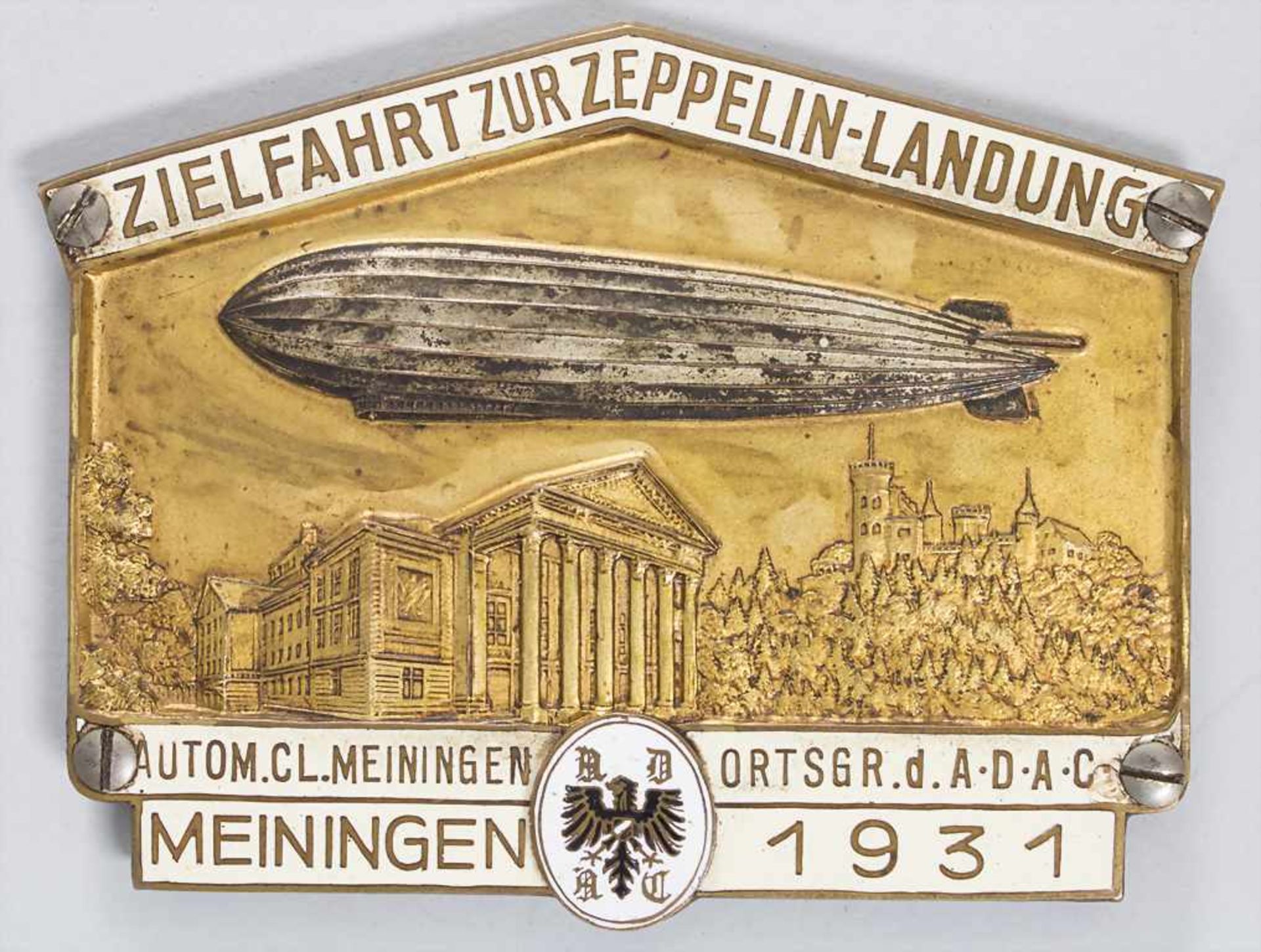 Automobilia Plakette / An automobile badge, Meiningen in Thgüringen, 1931