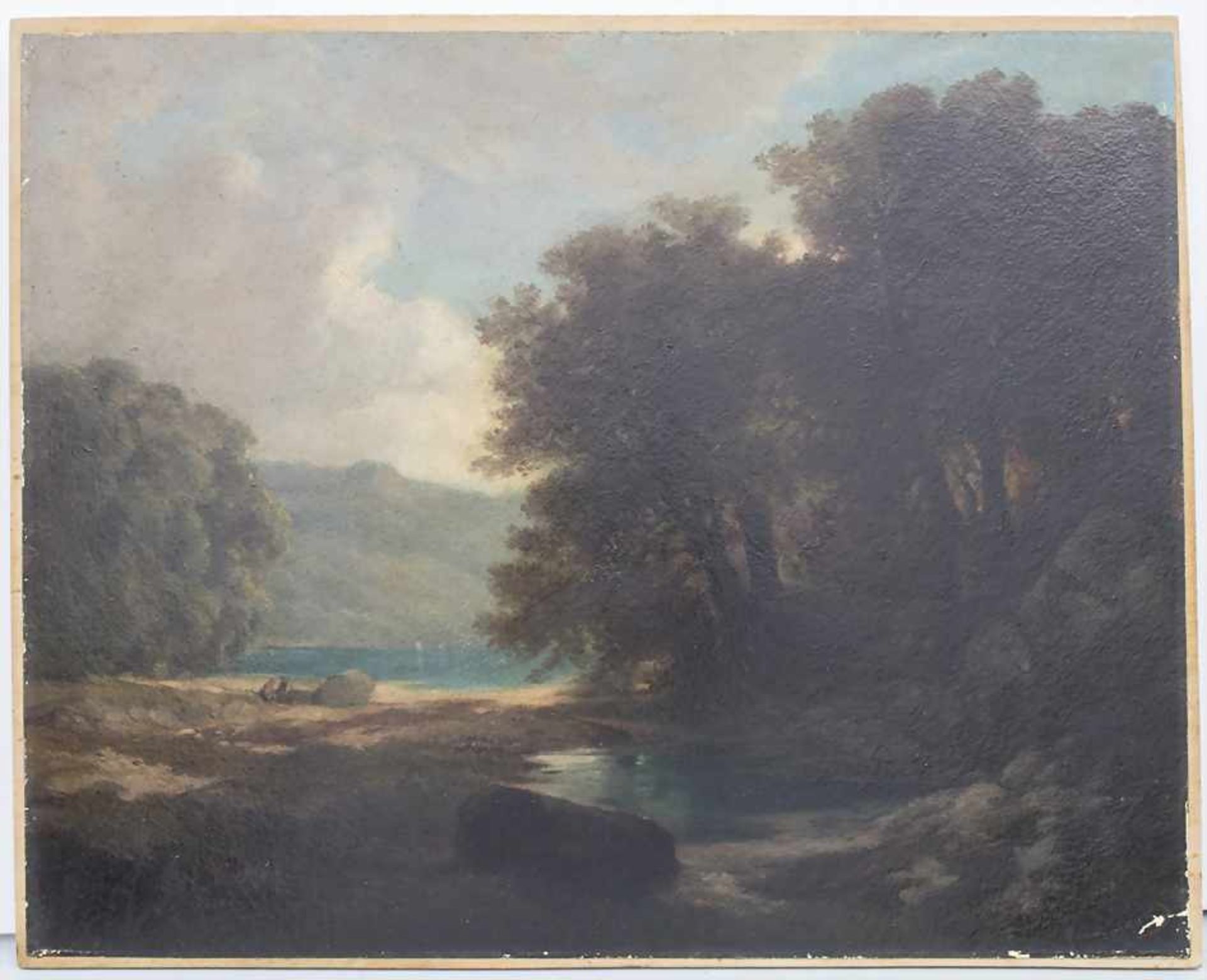 Josef Burda (1825-?), 'Seeufer mit Figurenstaffage' / 'A lakeside with figures' - Bild 3 aus 6