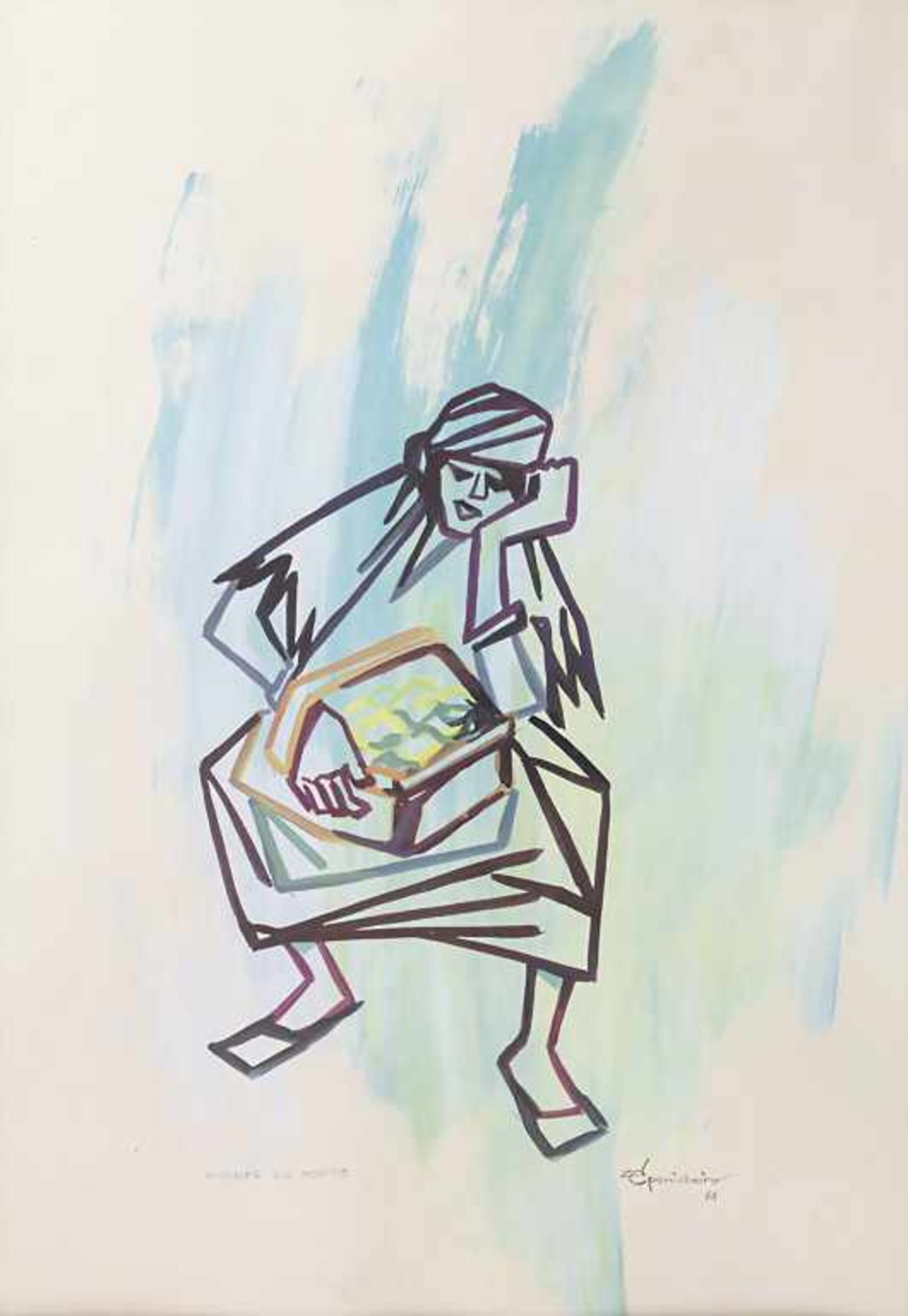Zé Penicheiro (*1937), 3 Zeichnungen: 'Weibliche Akte' und 'Fischerin'/ 3 drawings 'female nudes' - Image 11 of 12
