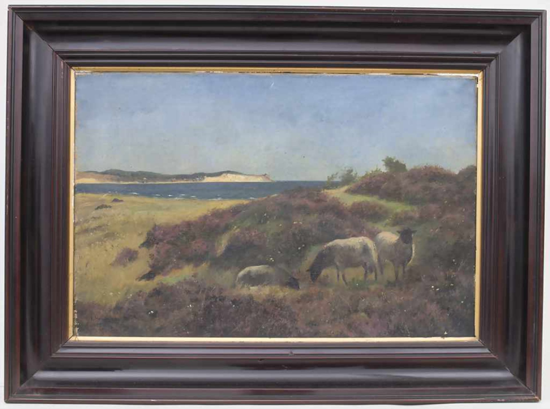 Künstler des 19./20. Jh., 'Schwarznasenschafe in Küstenlandschaft ' / 'Black-faced sheep in - Bild 2 aus 4