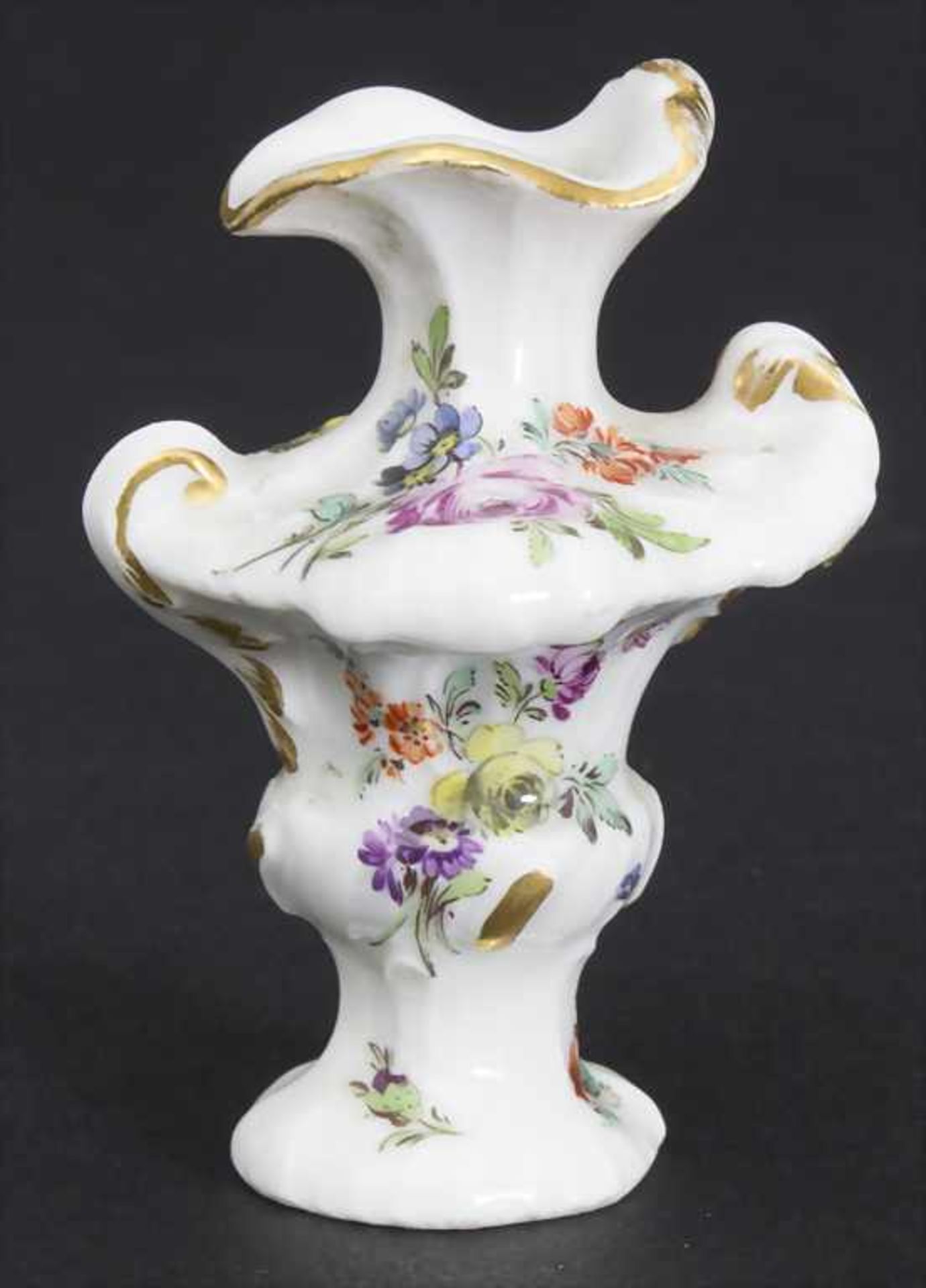 3 frühe Miniatur Vasen mit Rocaillen / A set of 3 early miniature vases with rocailles, Meissen, - Image 12 of 14