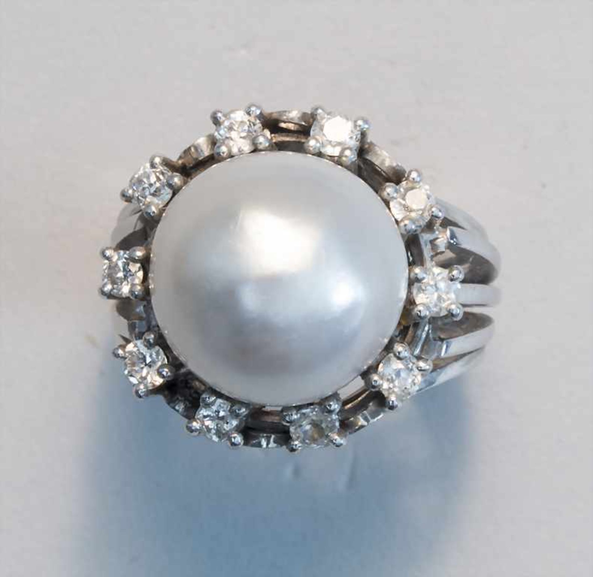 Damenring mit Südseeperle und Brillanten / A ladies ring with South Sea pearl and brilliants - Bild 2 aus 4