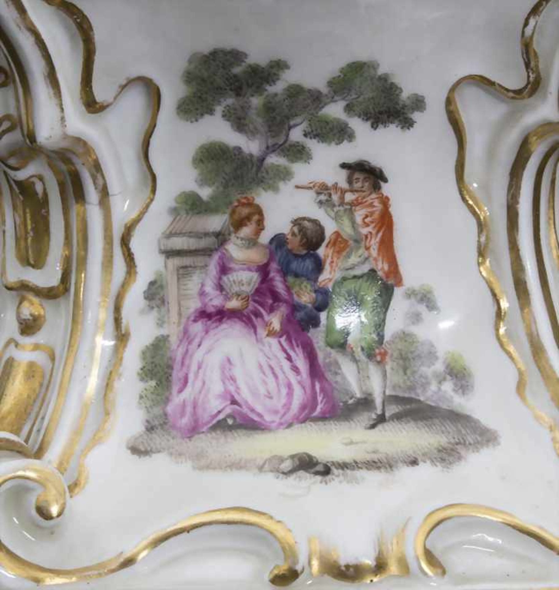 Paar frühe Sockel mit Watteau Malerei / A pair of early pedestals, Meissen, um 1745 - Bild 6 aus 17