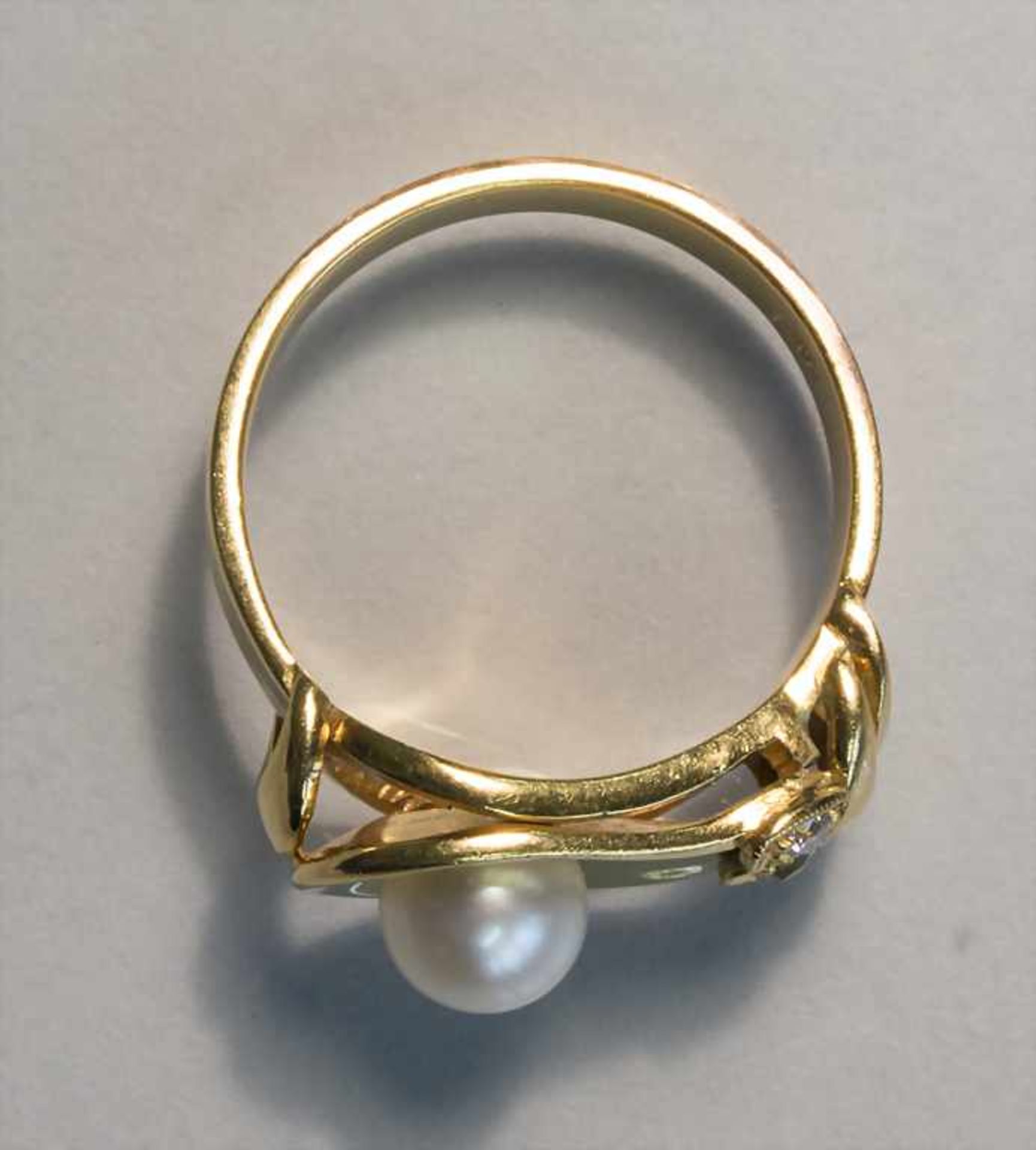 Damenring mit Perle und Diamanten / A ladies ring with a pearl and diamonds - Image 3 of 3