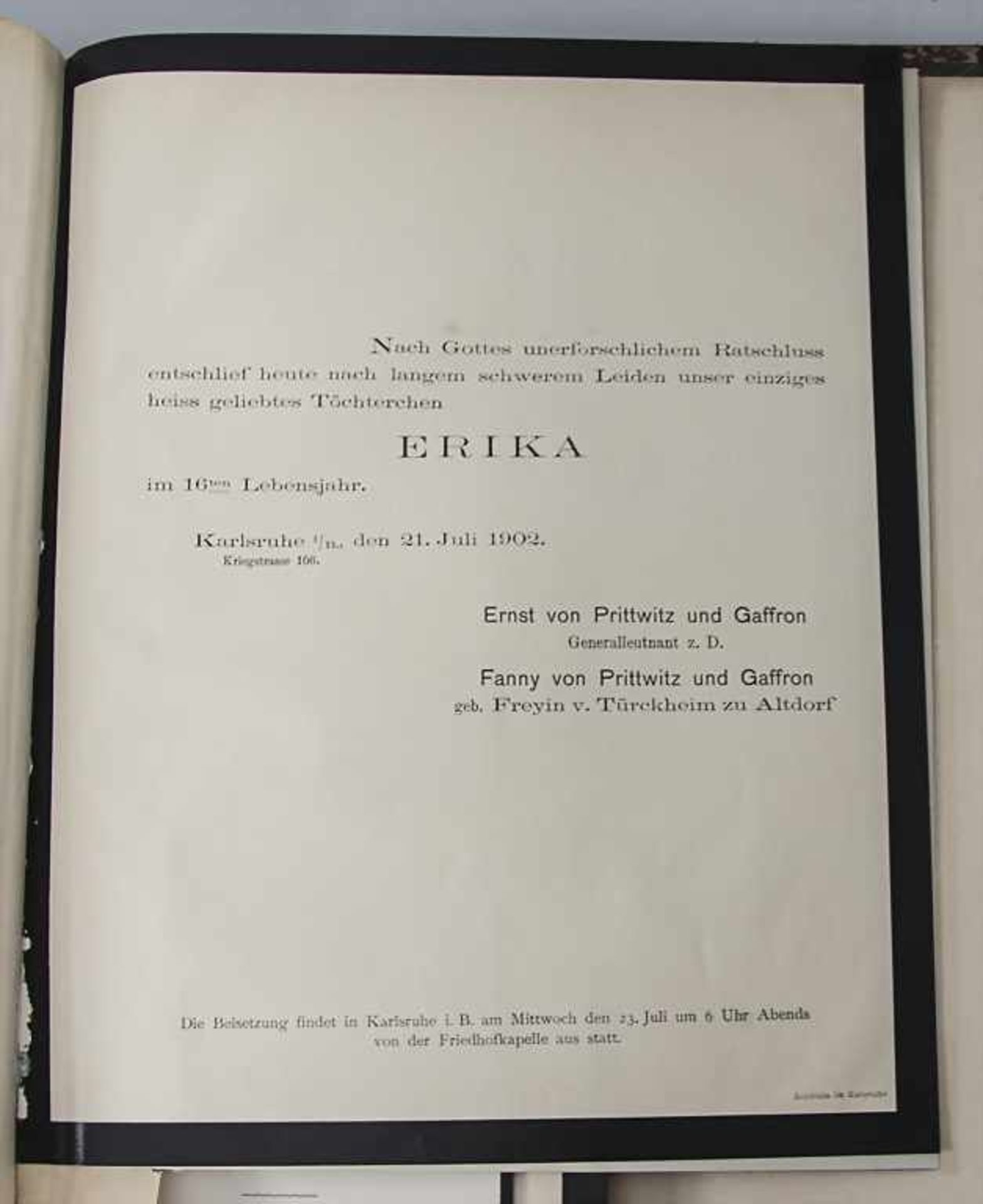 Erinnerungs-Alben 'Erika und Hans von Prittwitz und Gaffron', 1886 - 1902 - Bild 5 aus 9