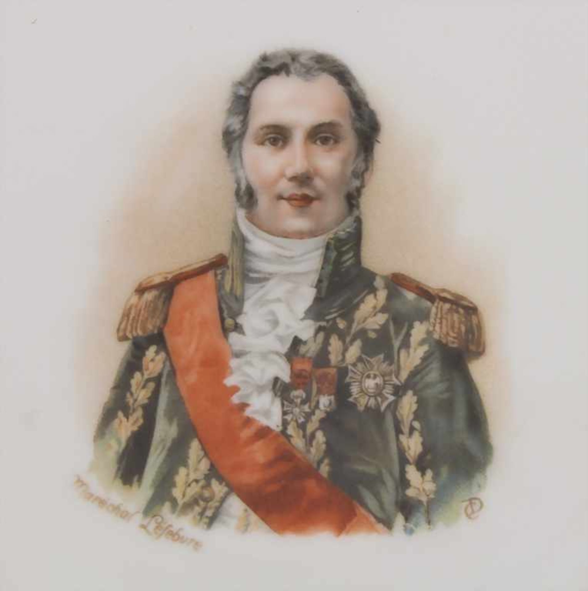 Paar Bildnisteller 'Mme Sans-Gêne' und 'Maréchal Léfebvre' / 2 portrait plates, Sèvres, um - Bild 3 aus 6