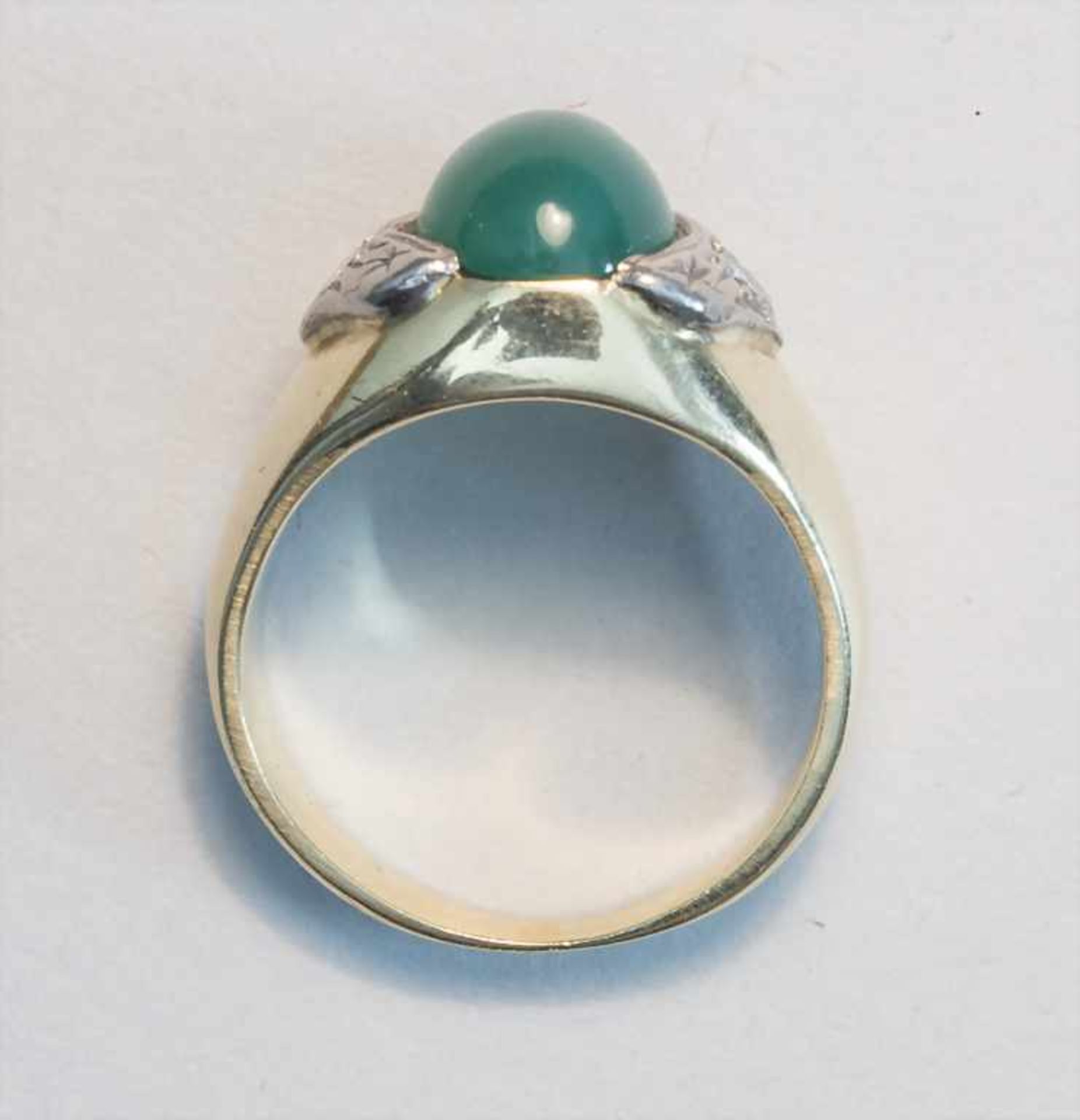 Damenring mit Diamant und Jade / A ladies ring with diamonds and jade - Image 4 of 4