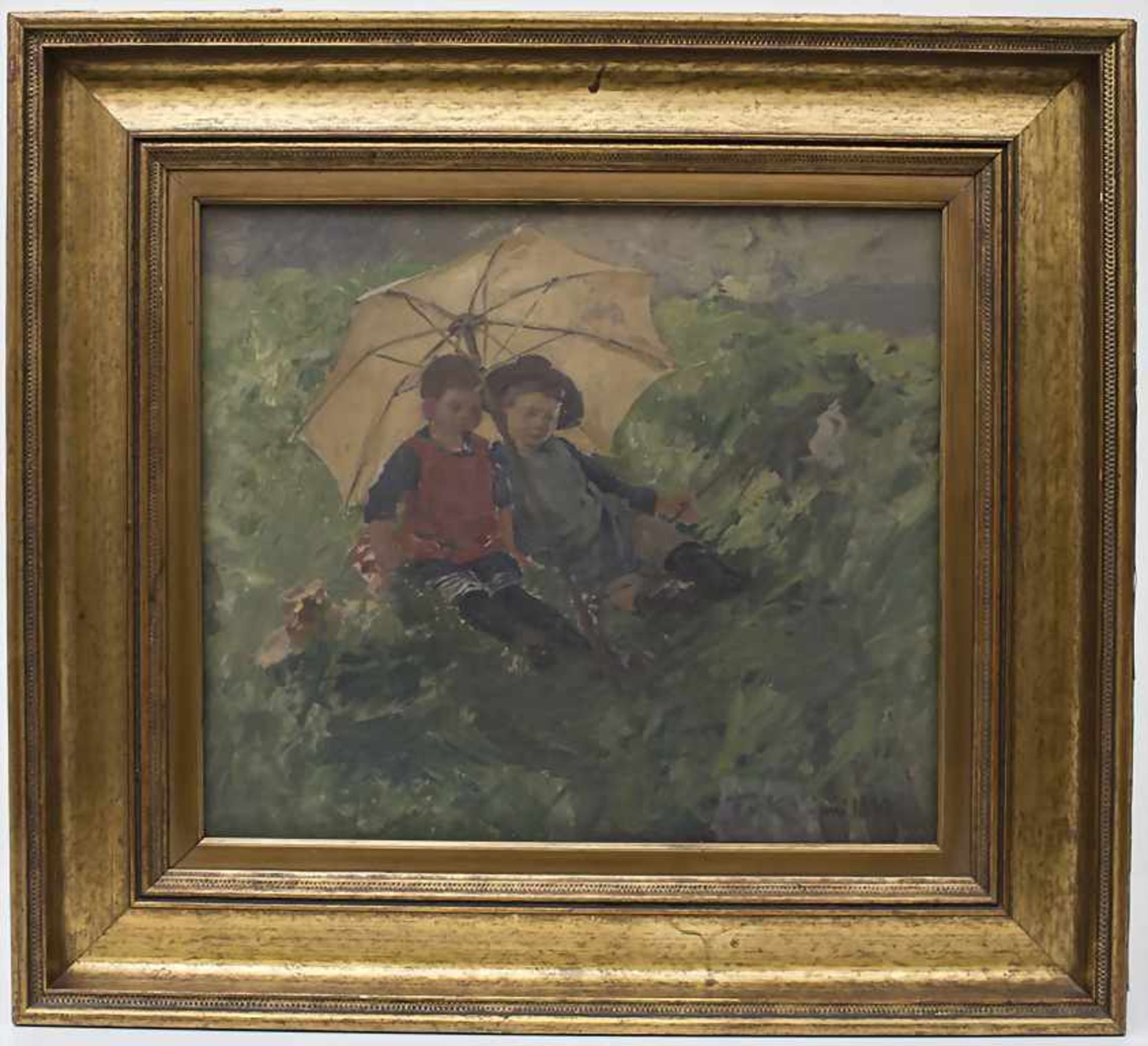 Friedrich Kallmorgen (1856-1924), 'Kinder unterm Sonnenschirm' / 'Children under a Parasol' - Bild 2 aus 5