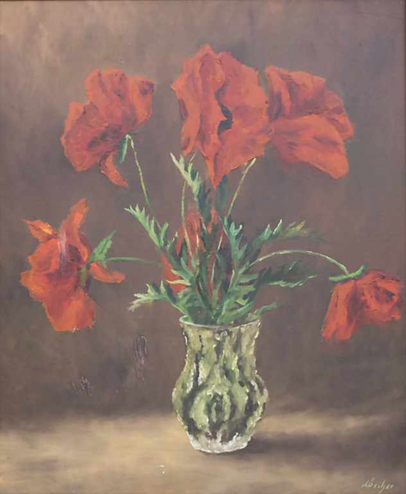 Löscher (20. Jh.), 'Klatschmohn in einer Glasvase' / 'A corn poppy bouquet'