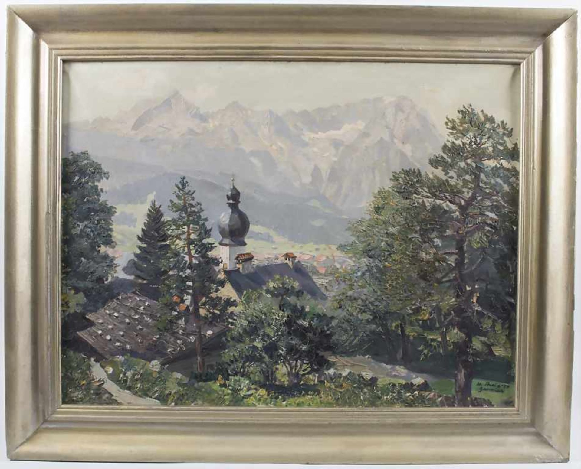 Hans Theis (1894-1966), Alpine Landschaft 'Garmisch vor Zugspitze' / An alpine landscape 'Garmisch' - Bild 2 aus 5