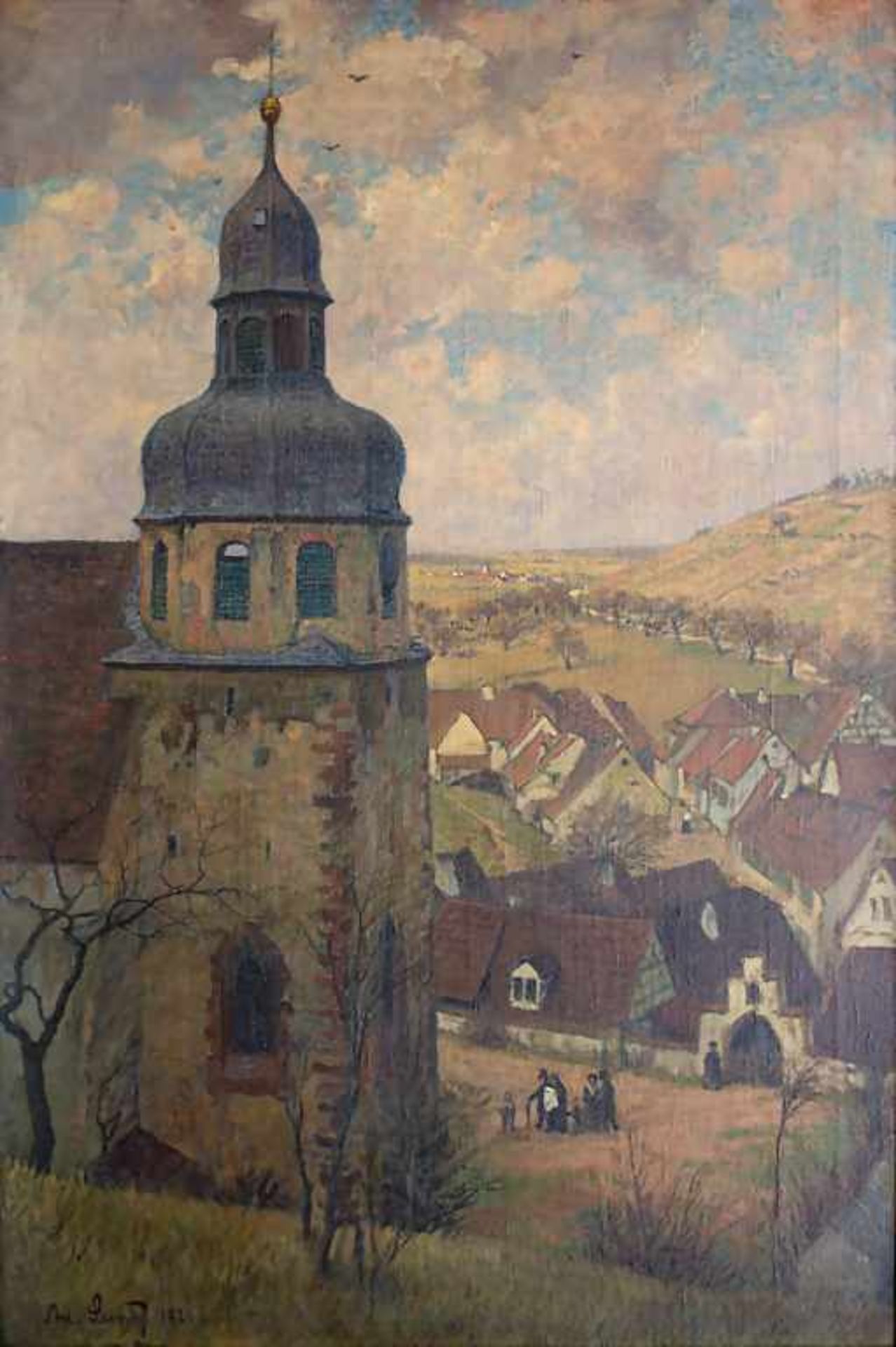 Adolf Luntz (1875-1924), 'Kirchturm im Neckartal' / 'A church tower in the Neckar valley'