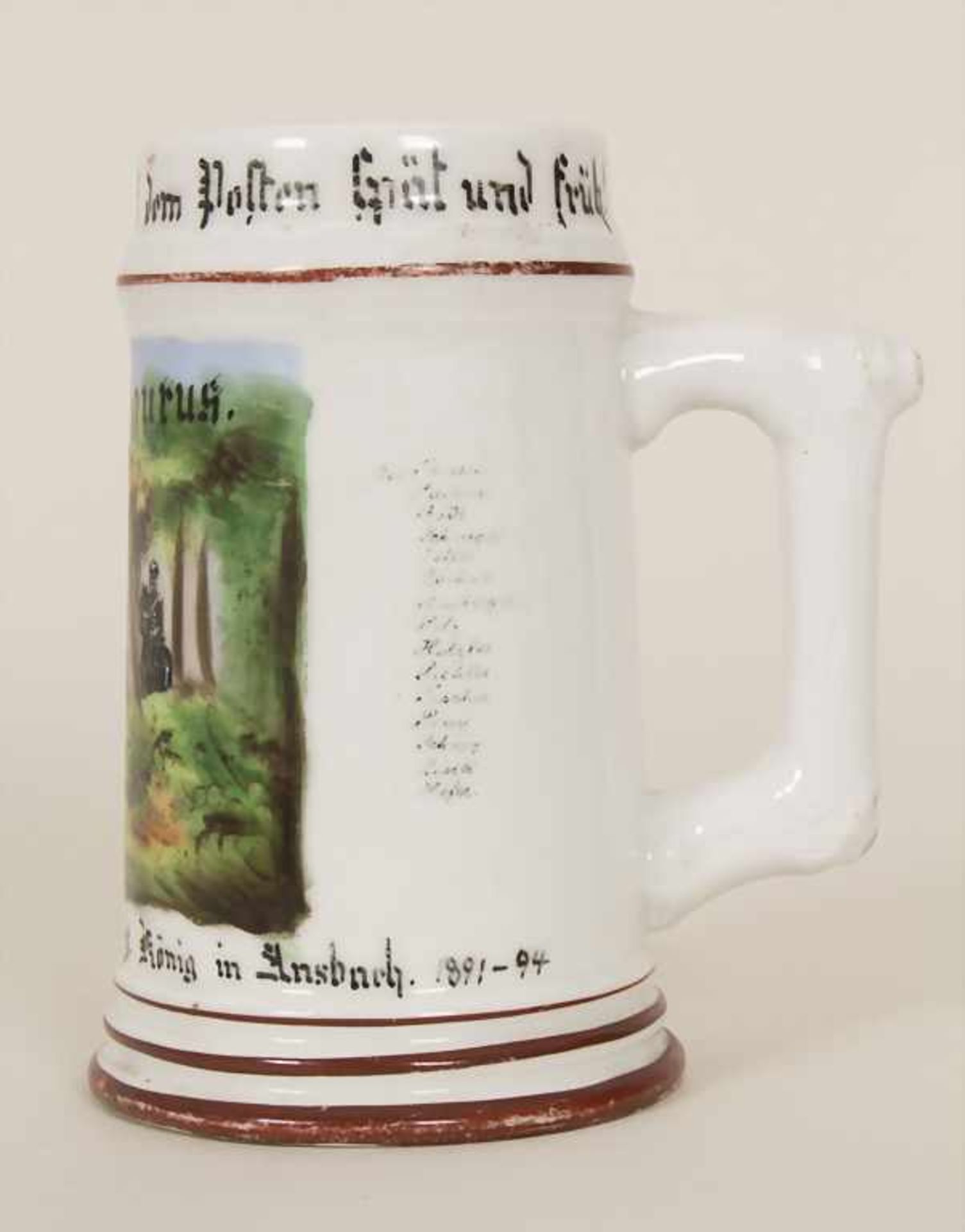 Reservistenkrug / A reservist beer mug, Ansbach, Bayern, 1894 - Bild 2 aus 11