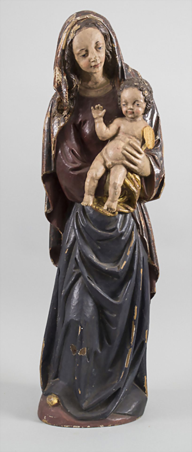 Heiligenfigur 'Maria mit Jesus' / A sacral figure 'Mary and child', um 1800