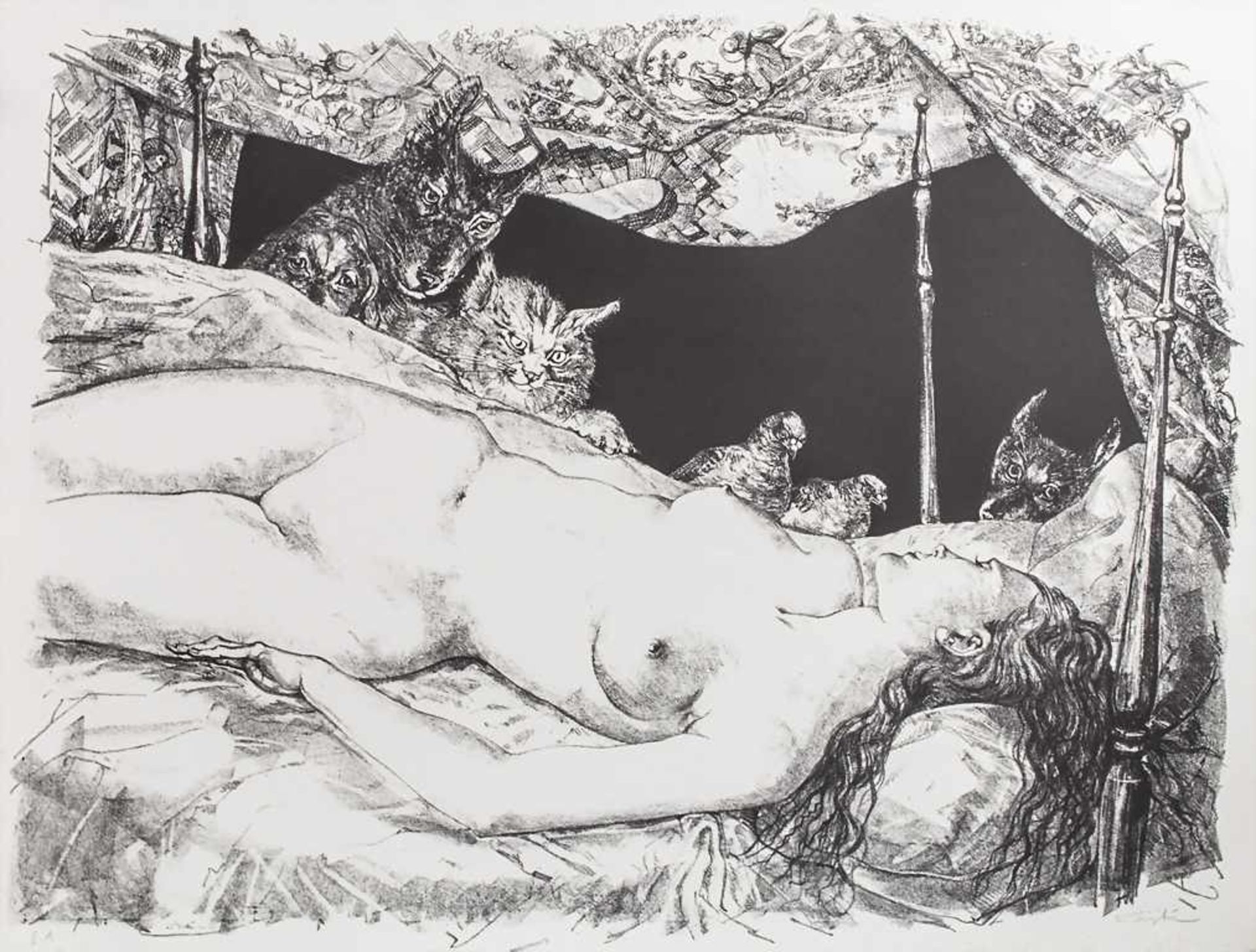 Tsuguharu Foujita (1886-1968), Weiblicher Akt 'Der Traum' / A female nude 'The dream'