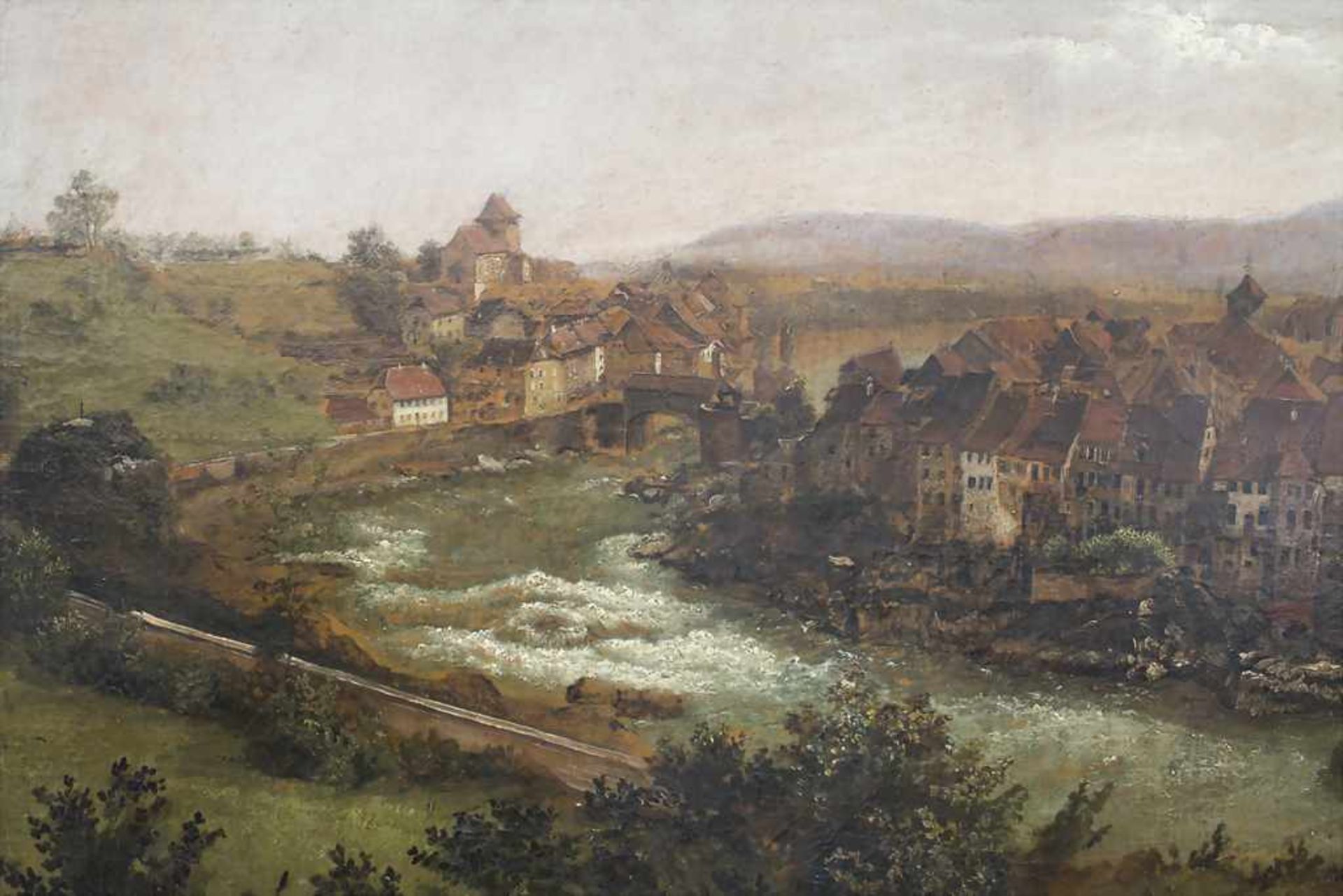 Künstler des 18. Jh., 'Blick auf eine Mittelalterstadt' / 'A view on a medieval town' - Bild 4 aus 6