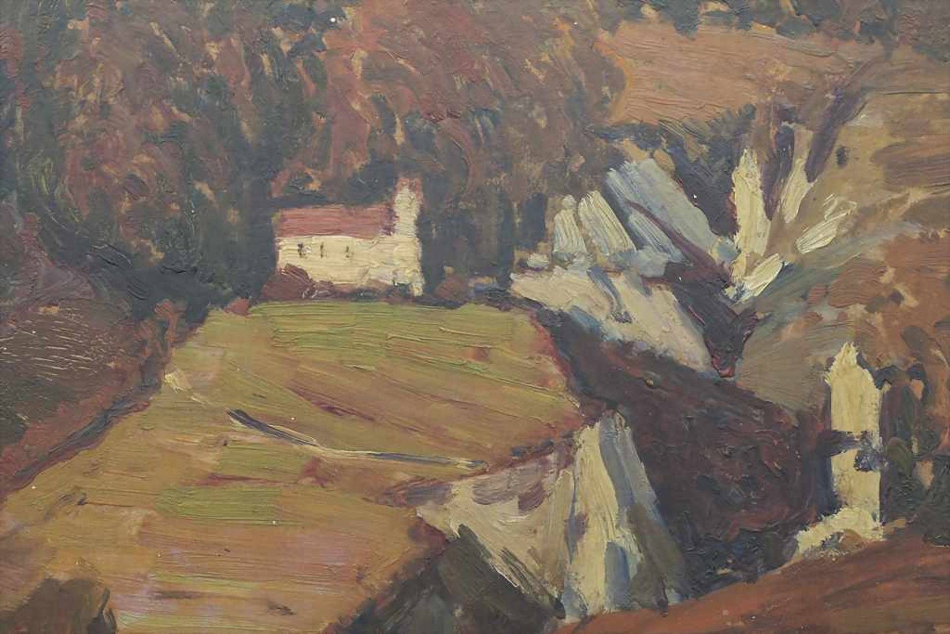 Prof. Max Uth (1863-1914), 'Landschaft mit Schloss Tirol' / 'A landscape with the castle Tirol' - Bild 5 aus 8