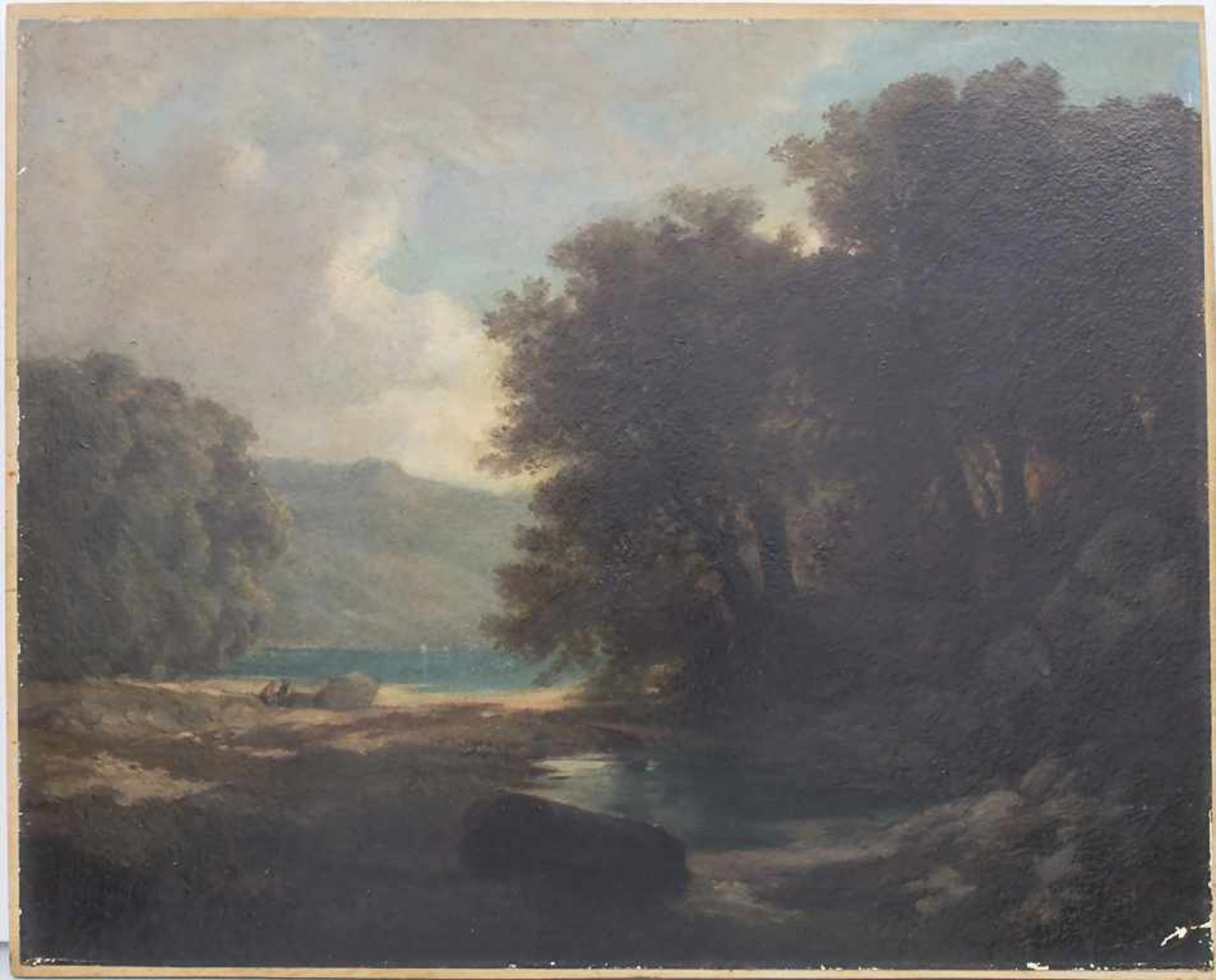 Josef Burda (1825-?), 'Seeufer mit Figurenstaffage' / 'A lakeside with figures'