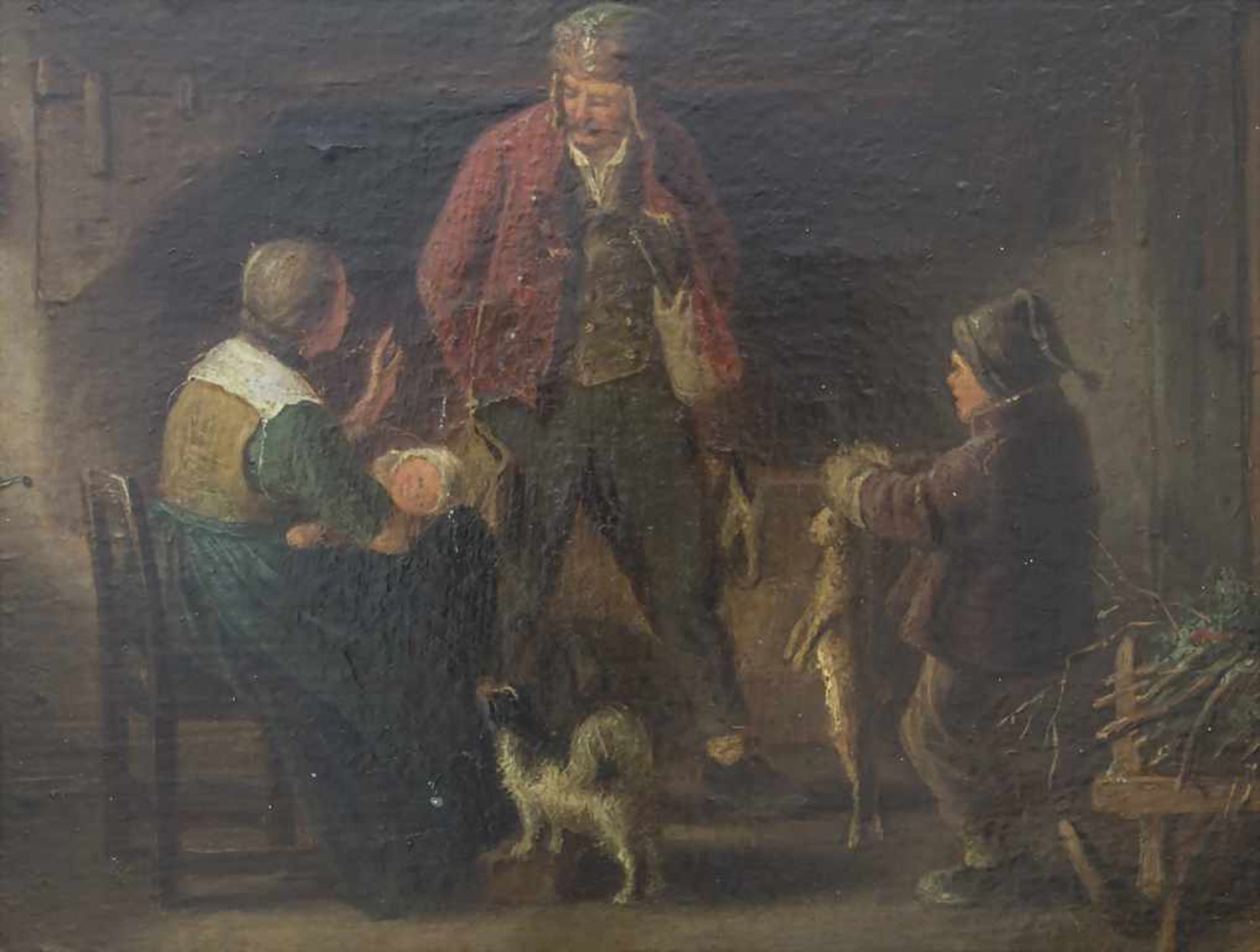 Karl von Enhuber (1811-1867), Interieur 'Bauernfamilie' / An interior 'Peasant family' - Bild 3 aus 5
