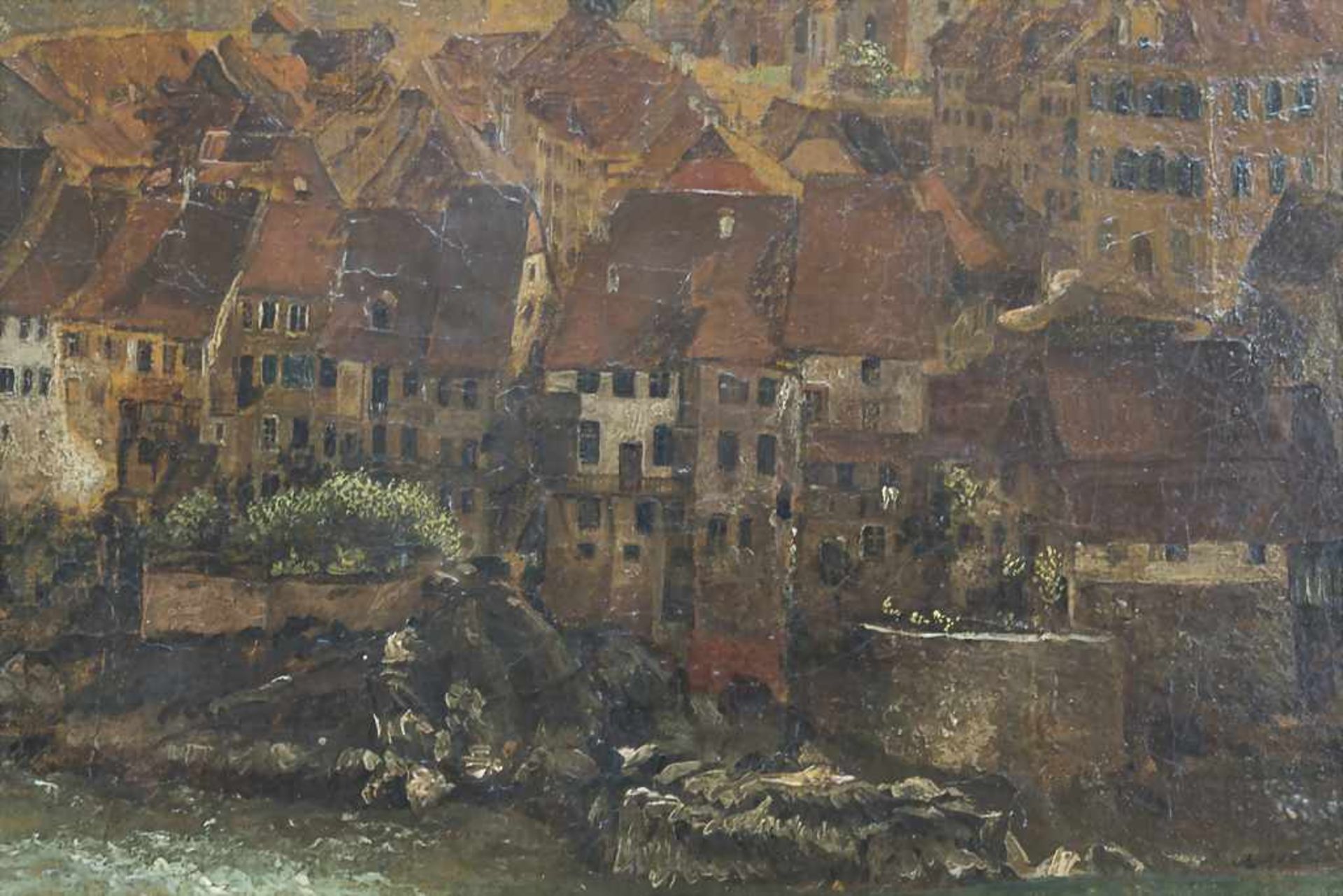 Künstler des 18. Jh., 'Blick auf eine Mittelalterstadt' / 'A view on a medieval town' - Bild 3 aus 6