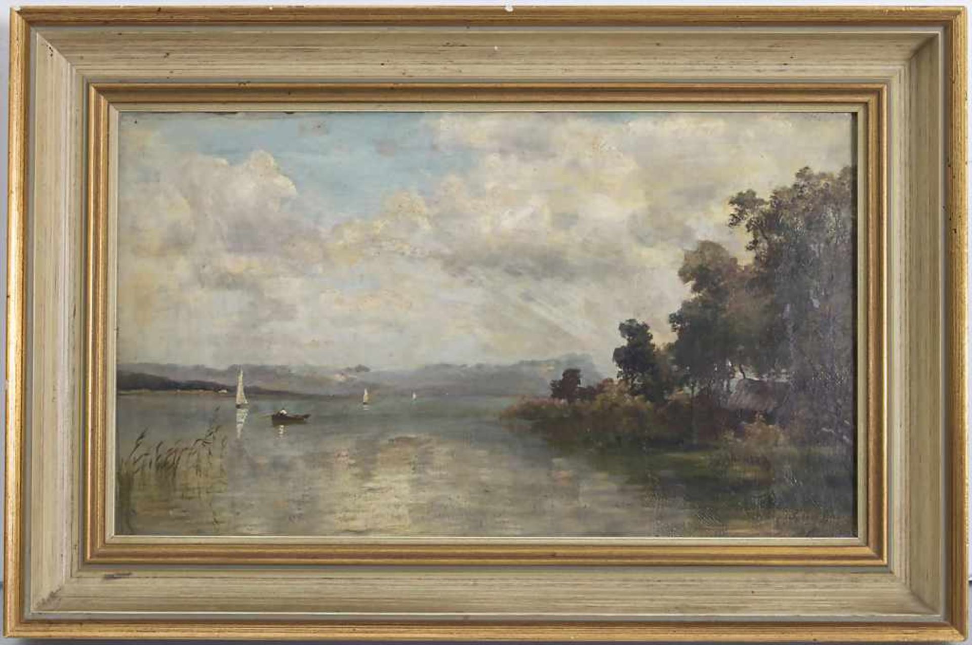 Ludwig Correggio (1846-1930), 'Seeufer mit Booten' / 'A lakeside with boats' - Bild 2 aus 5