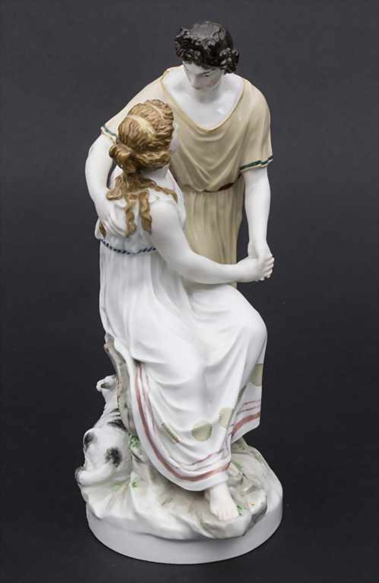 Jugendstil Darstellung 'Apollo und Isse' mit einem Schaf / An Art Nouveau figural group of 'Apollo - Bild 4 aus 9