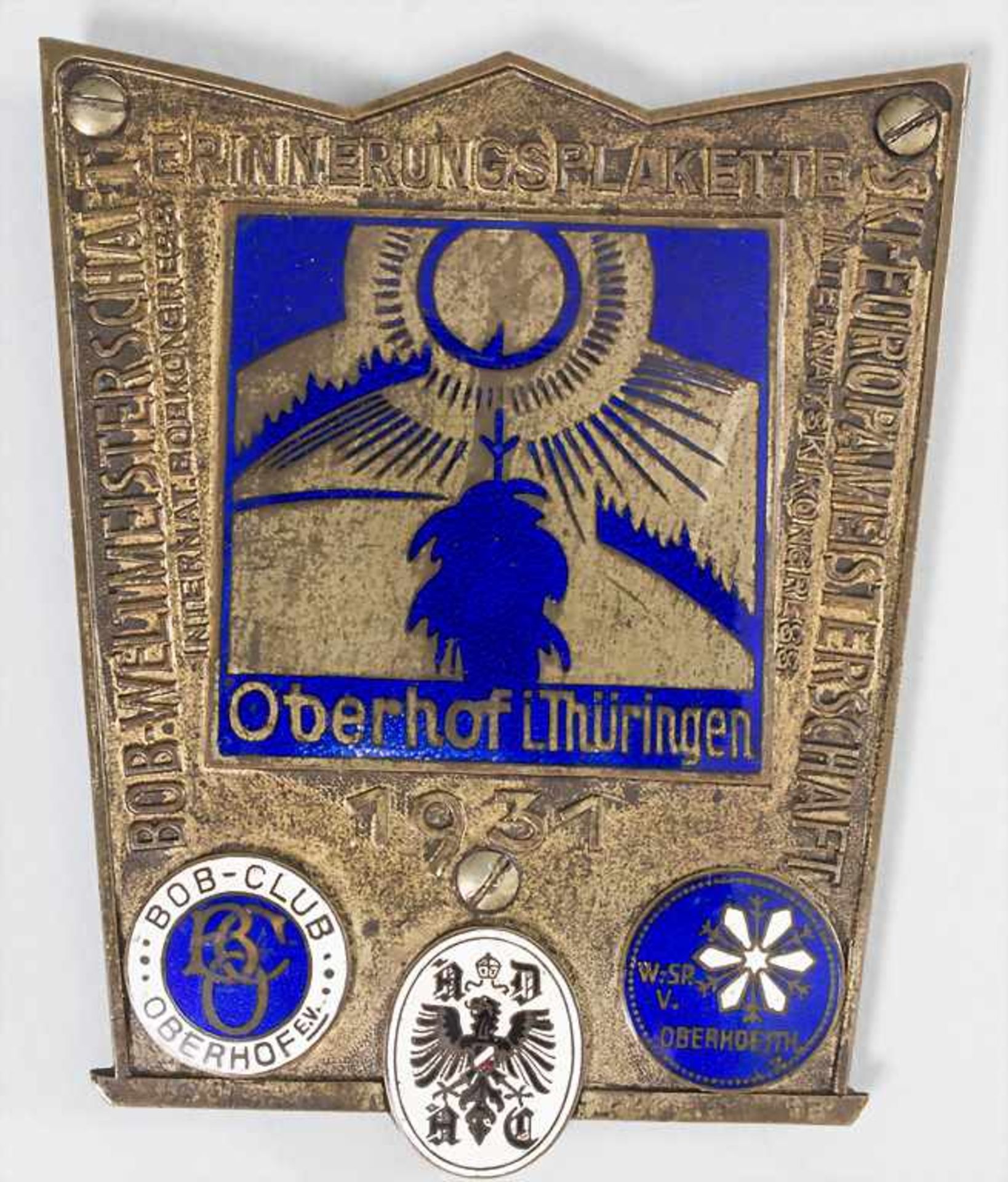 Automobilia Plakette / An automobile badge, Oberhof in Thüringen, 1931