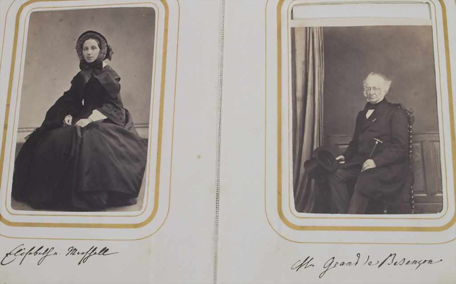 Fotoalbum 'Personenporträts des Biedermeier' / A photo album 'Biedermeier-Portraits', 19. Jh. - Bild 2 aus 4