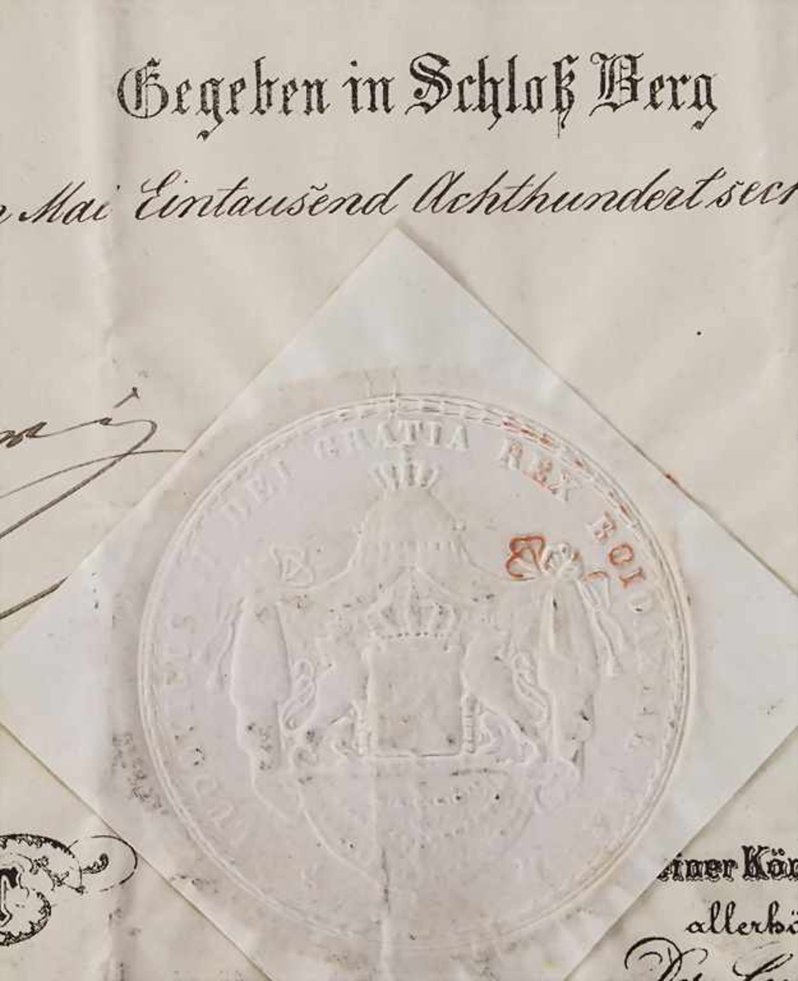 Urkunde mit Autograph 'König Ludwig II von Bayern' (Reg 1864-1886) / A certificate with autograph ' - Bild 4 aus 4