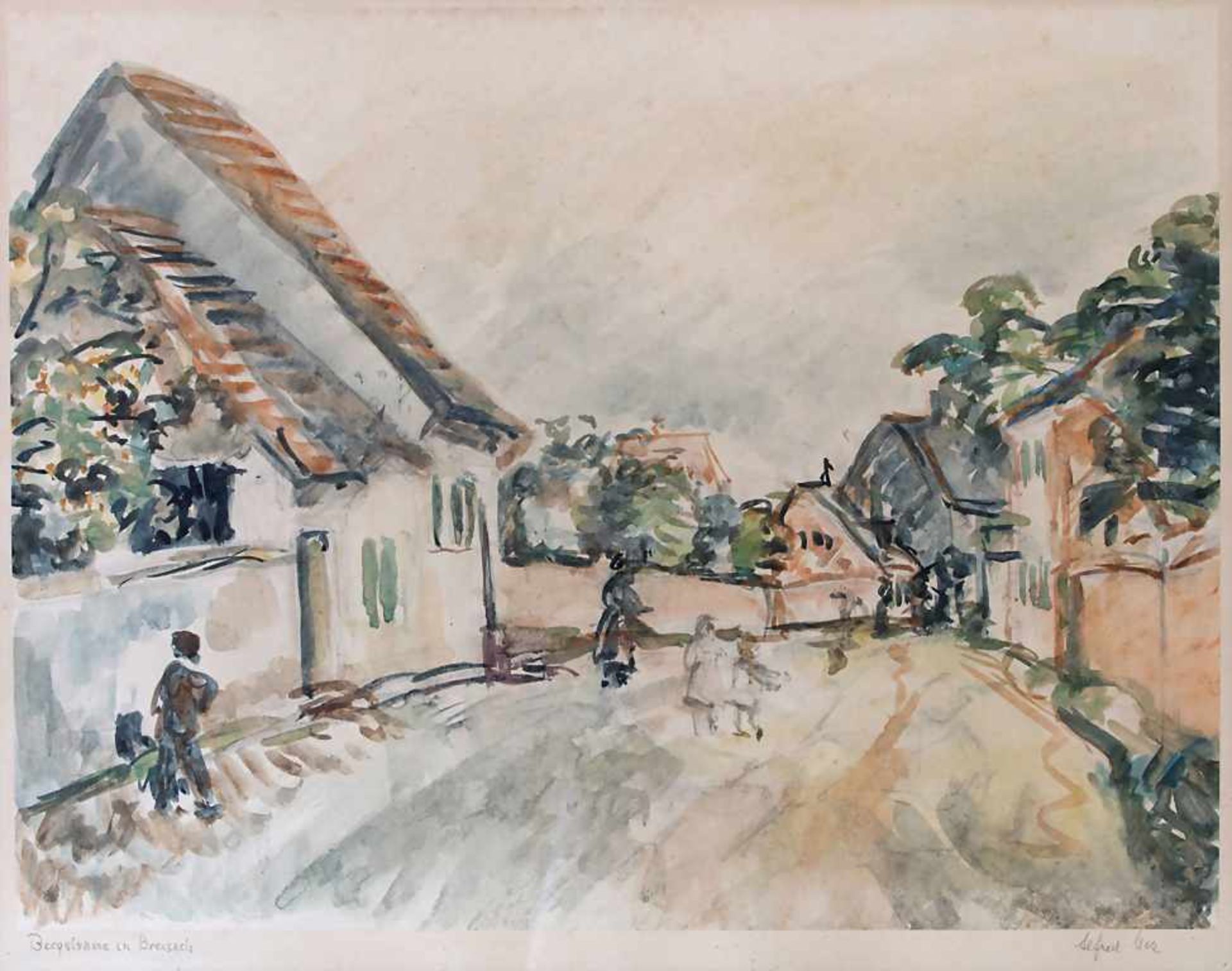 Alfred Mez (1887-1955), 'Bergstraße in Breisach' / 'A mountain road in Breisach'