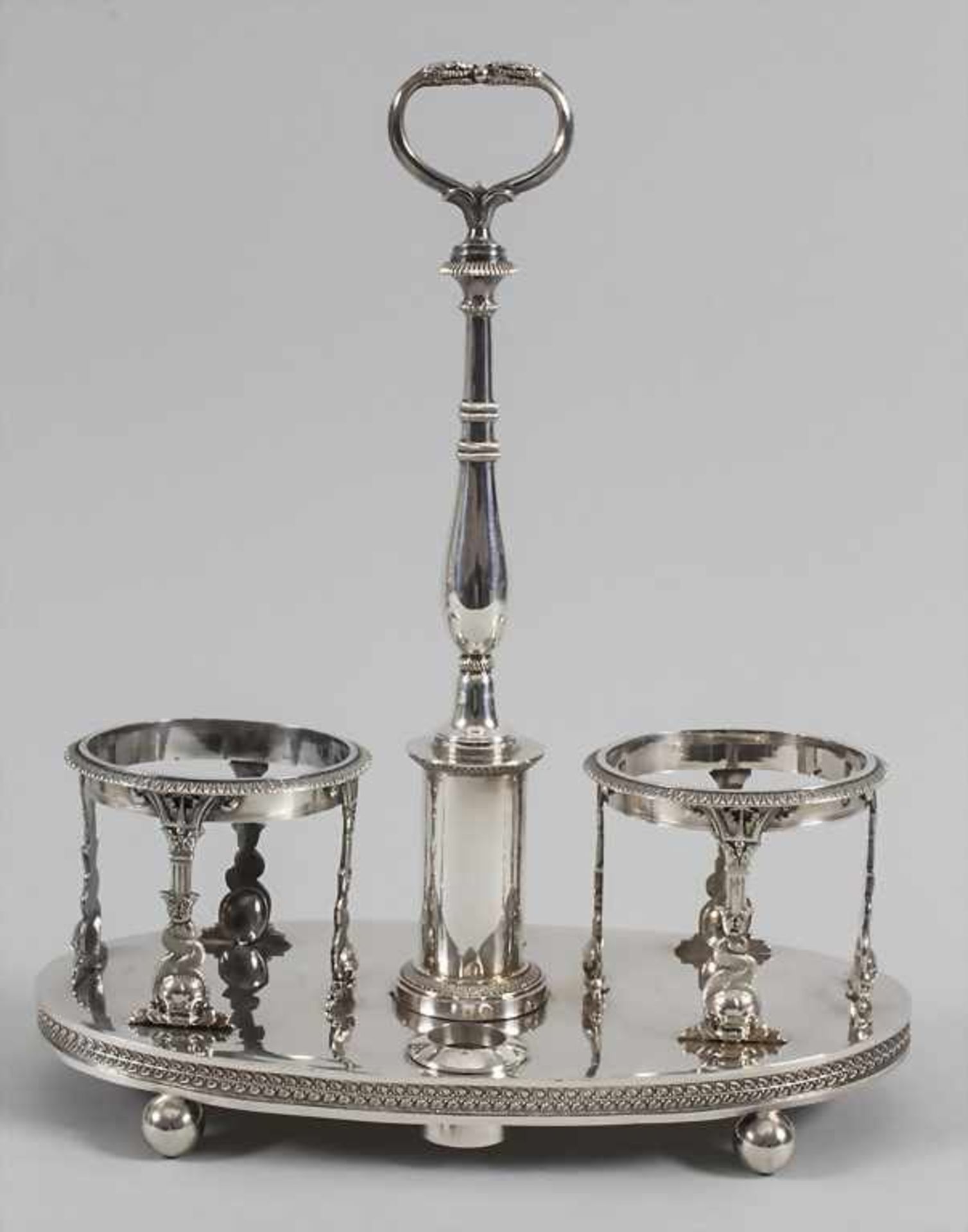 Paar Empire Menagen / A pair of Empire silver cruet stands, Jean Baptiste Claude Odiot, Paris, um - Image 7 of 25