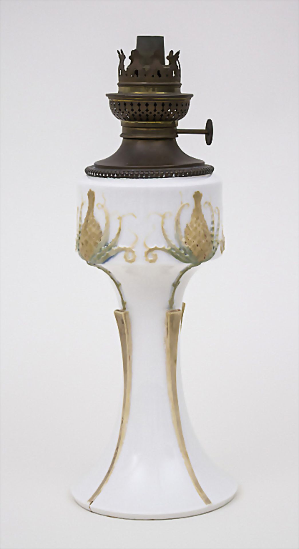 Jugendstil Petroleum Lampe 'Ciboire' (Distel) / An Art Nouveau Oil Lamp, Sèvres, 1904