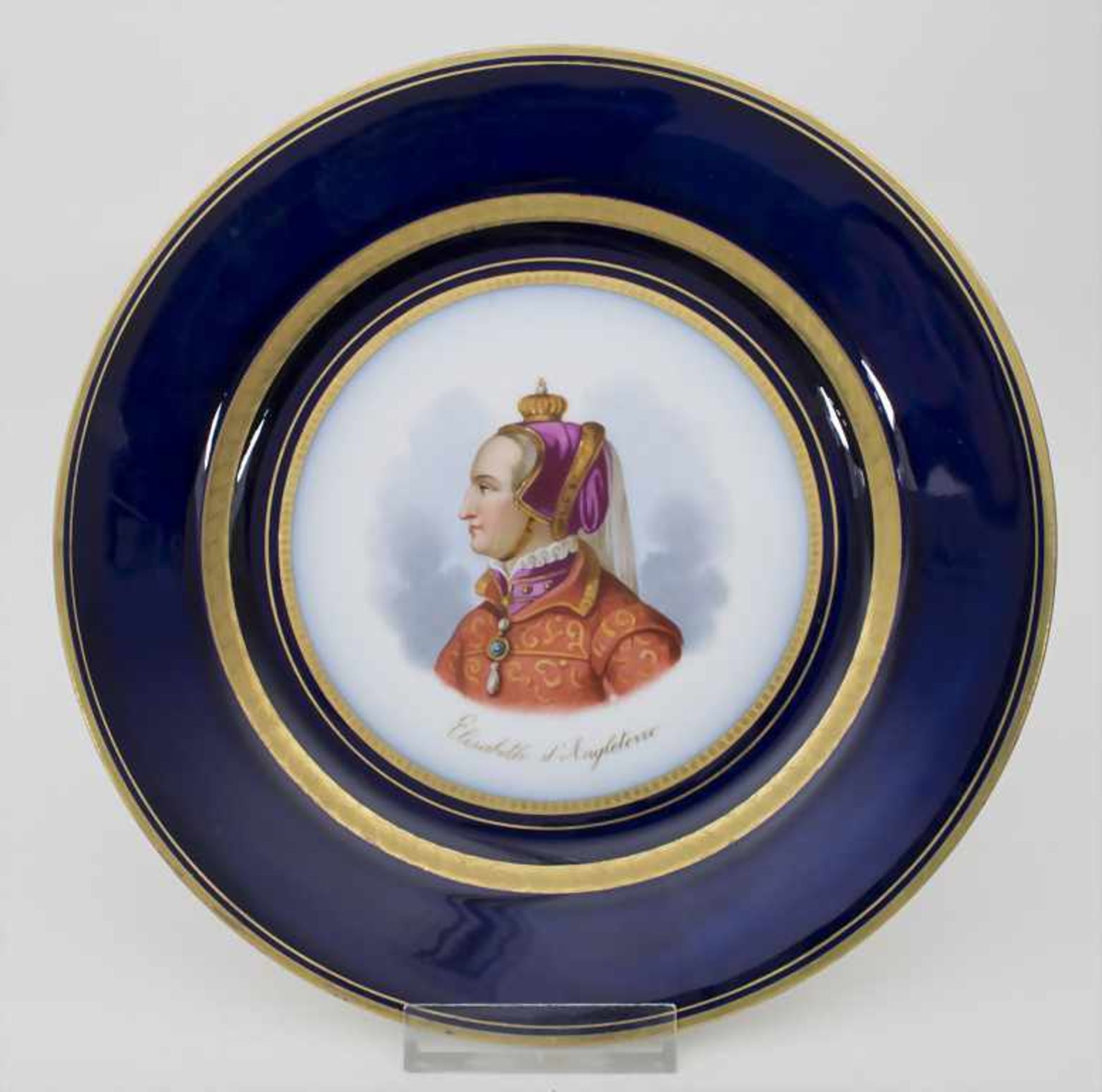 5 Teller mit Damenportraits / A set of 5 plates with ladies portaits, Sèvres, 1860-1861 - Image 12 of 17