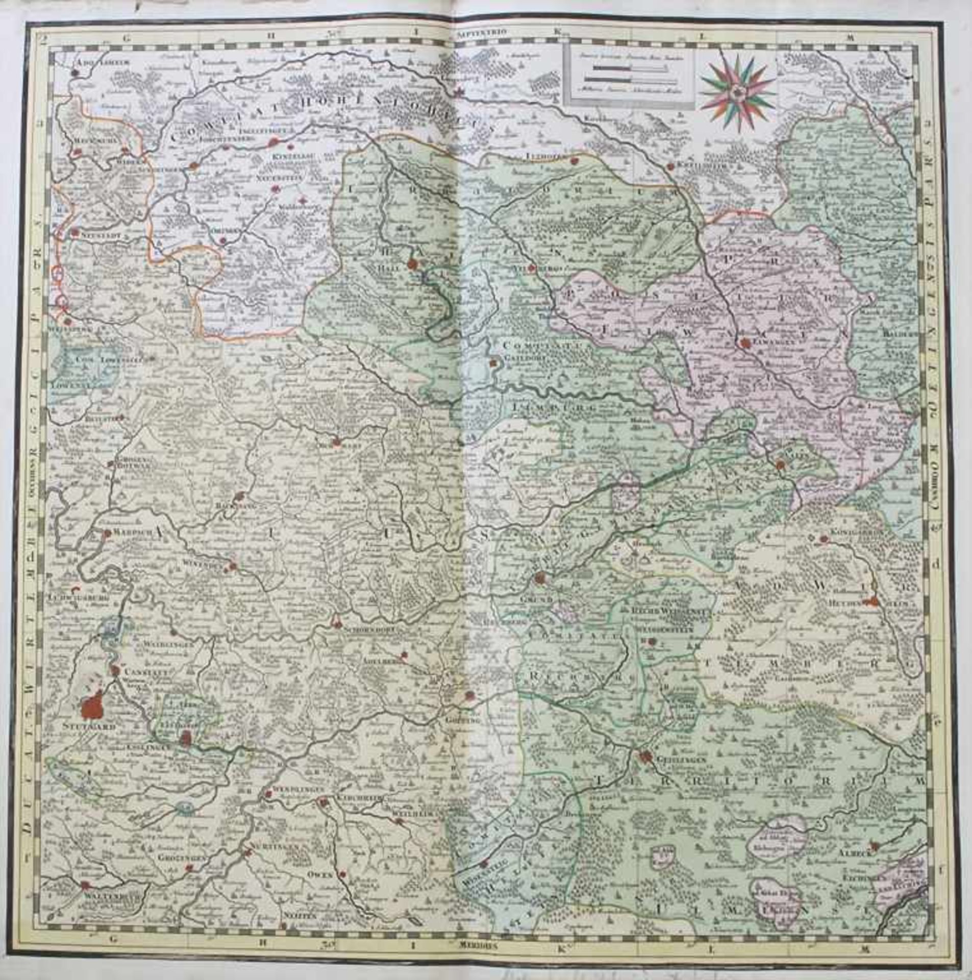 Matthias Seutter (1678-1757), Historische Karte 'Suevia Universa' / A historic map 'Suevia