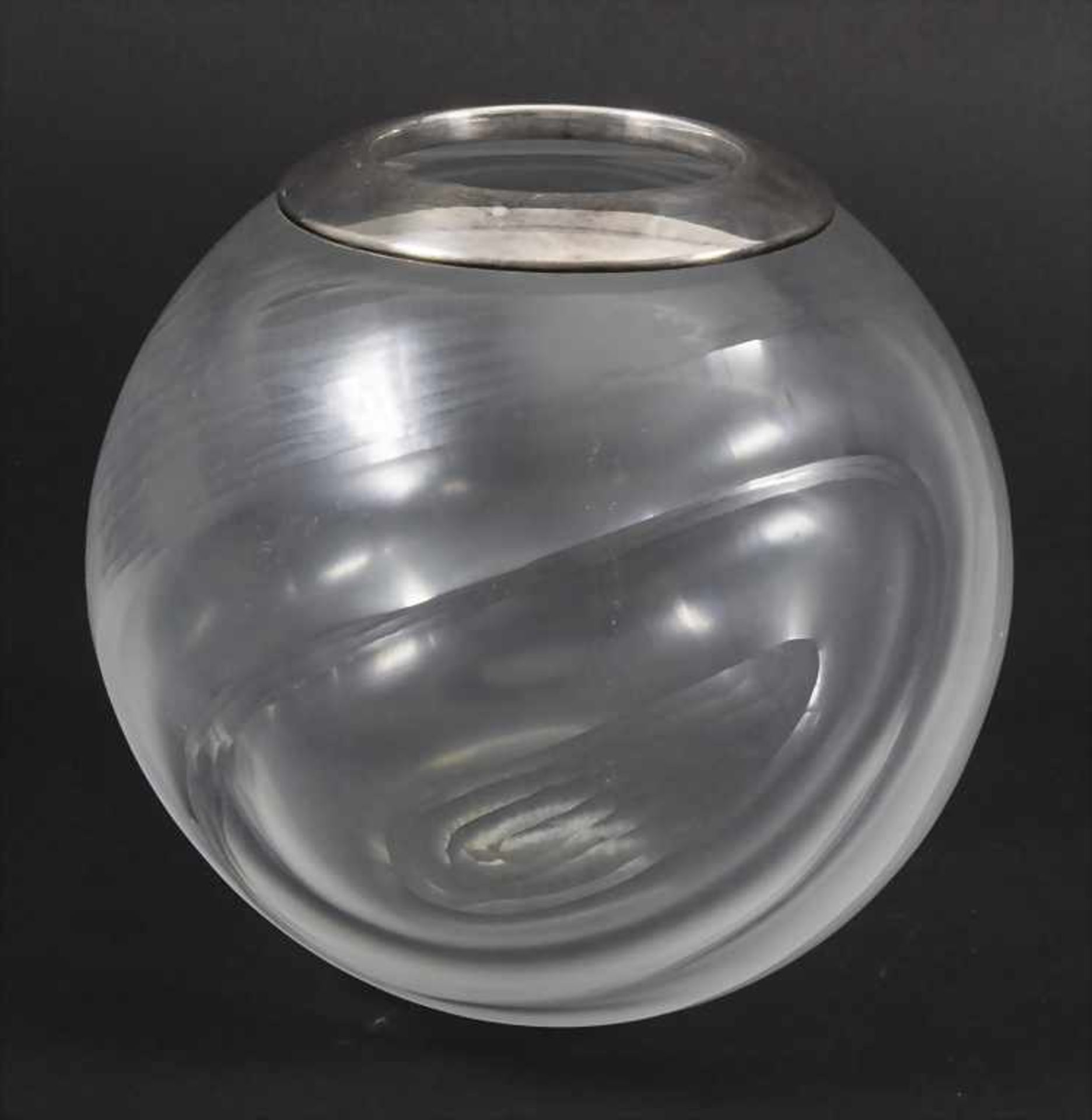 Glas-Kugelvase / A ball vase, Fachschule Eiff Stuttgart, Entw. wohl H. Model, 50er Jahre