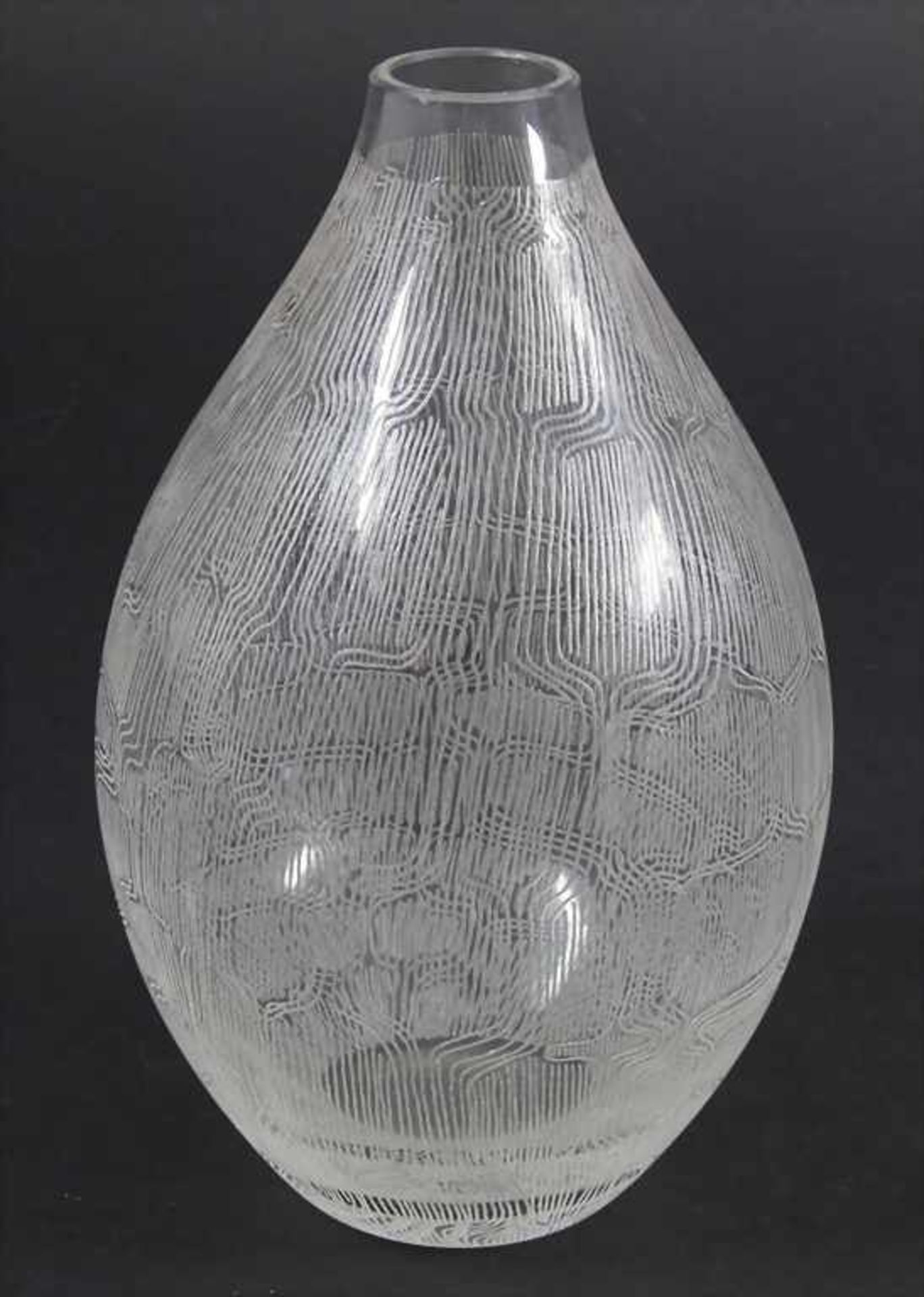 Glas-Kugelvase / A ball vase, Fachschule Eiff Stuttgart, Entw. H. Model, 50er Jahre