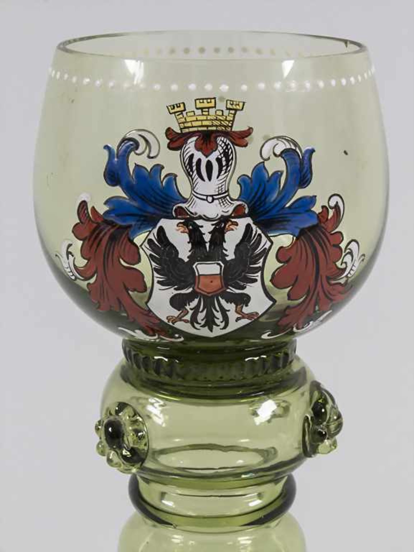 Römer-Glas 'Stadtwappen Lübeck' / A wine glass, Theresienthal, um 1900,