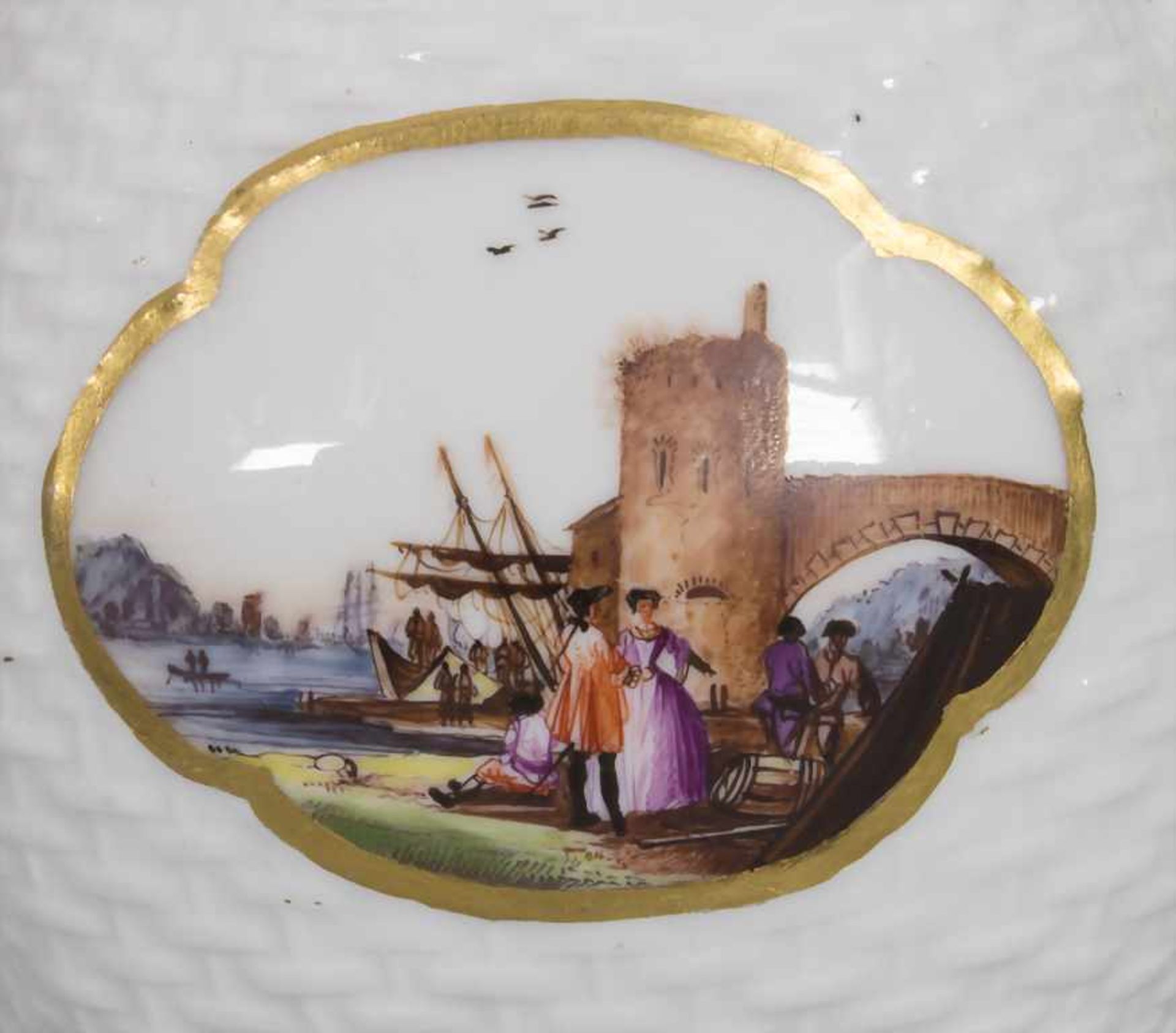 Kanne mit Kauffahrtei- und Stadtansichten / An early pot with habour and city views, Meissen, um - Bild 7 aus 8