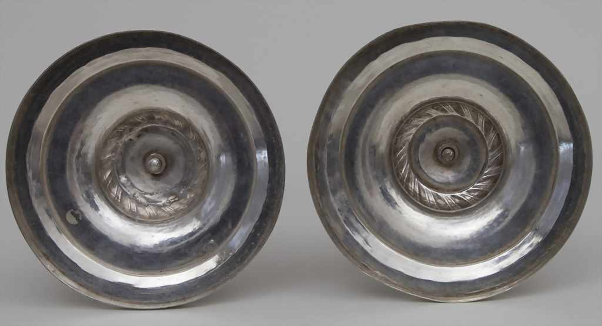 Paar Empire Kerzenleuchter / A pair of silver Empire candlesticks, Francois Drion, Lüttich / - Image 4 of 7
