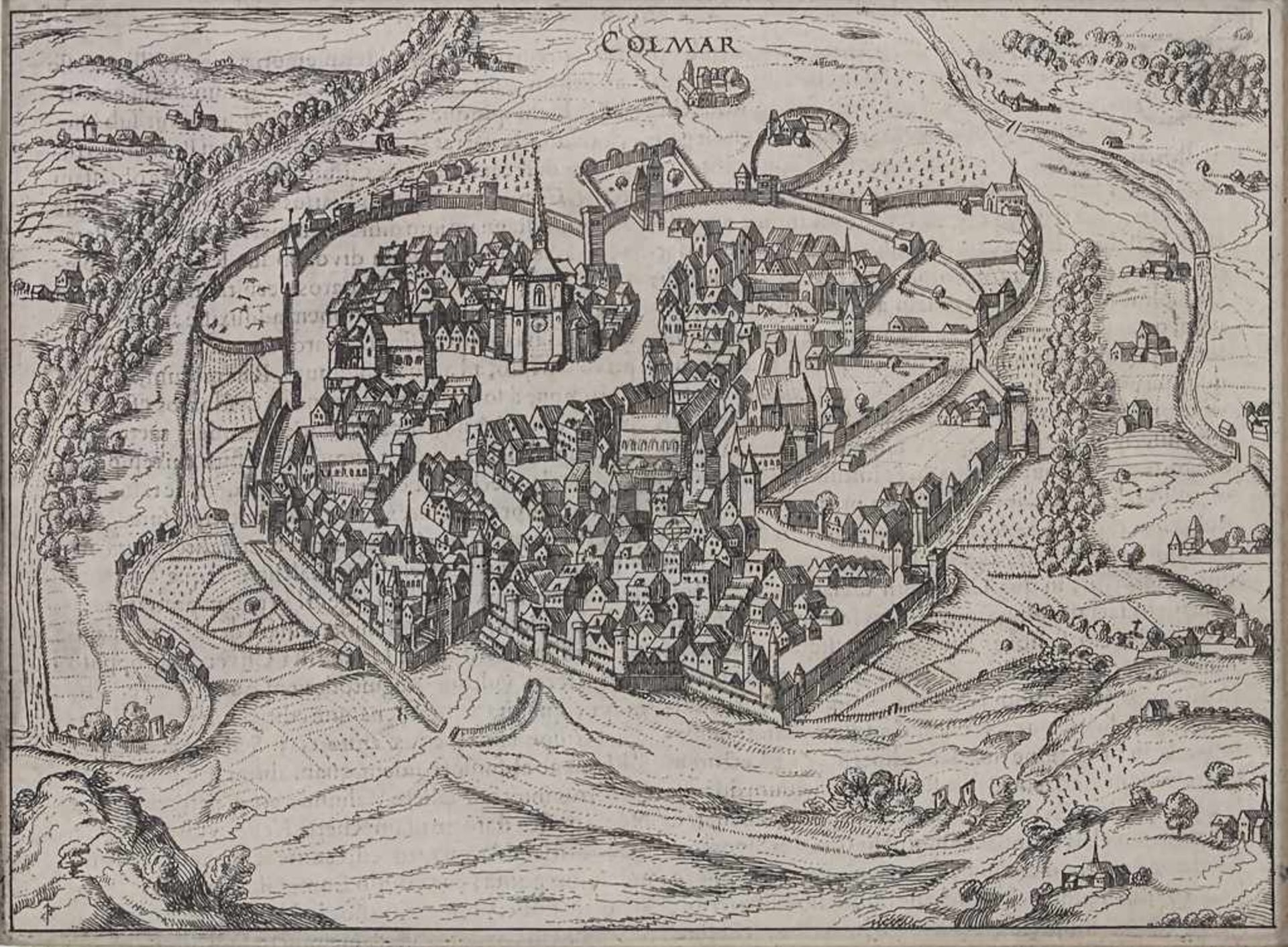 Petrus Bertius (1565-1629), historische Ansicht con Colmar / A historic view of Colmar