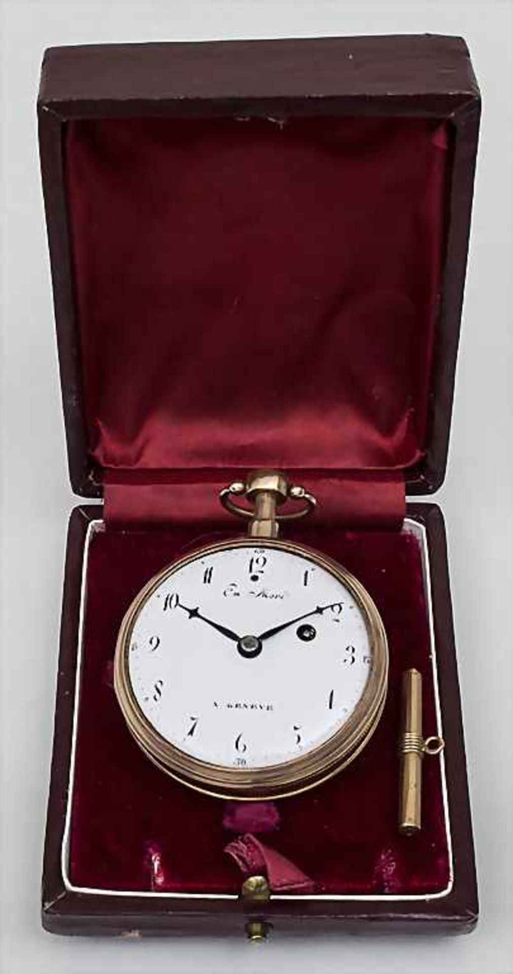 Offene Taschenuhr, Emile Moré a Geneve, um 1800 - Image 5 of 6