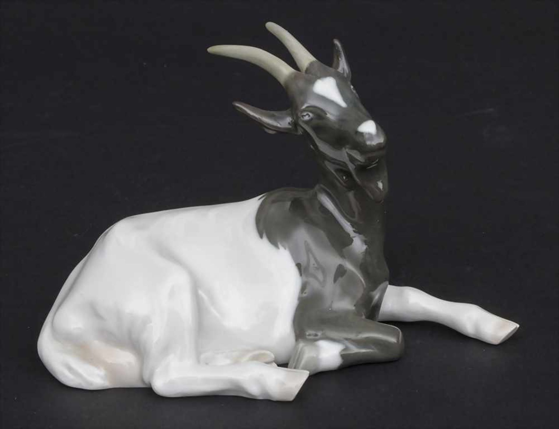 Jugendstil Tierfigur 'Ziegenbock' / An Art Nouveau animal figure of a billy goat, Erich Hösel, - Bild 3 aus 9