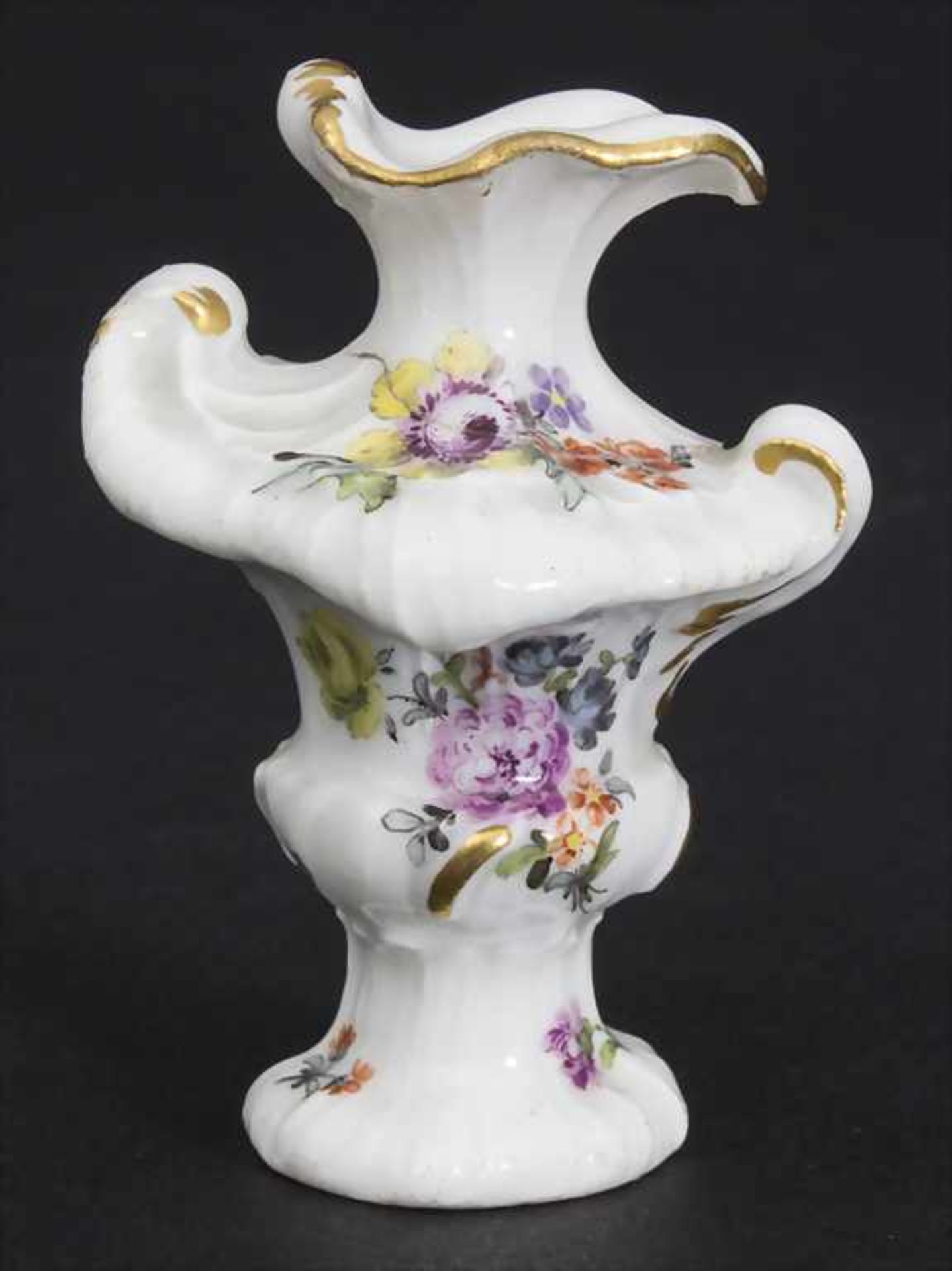 3 frühe Miniatur Vasen mit Rocaillen / A set of 3 early miniature vases with rocailles, Meissen, - Bild 4 aus 14